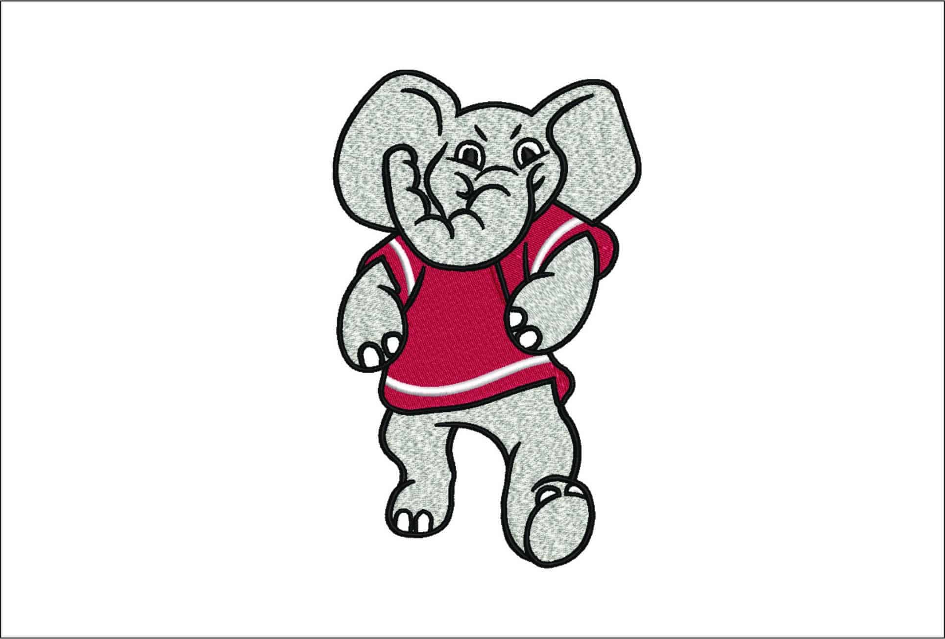 Elephant Mascot Embroidery Design