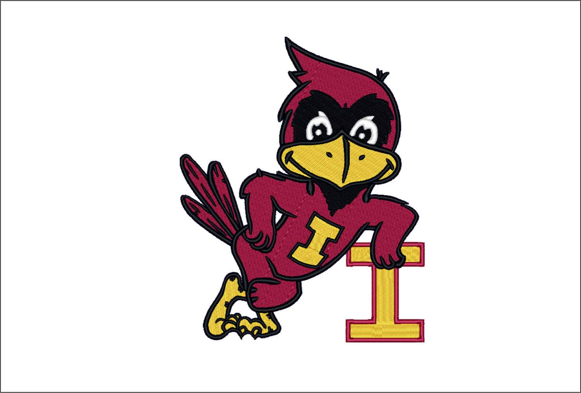 Iowa State Cyclones 1983 Retro Cardinal Embroidery Design