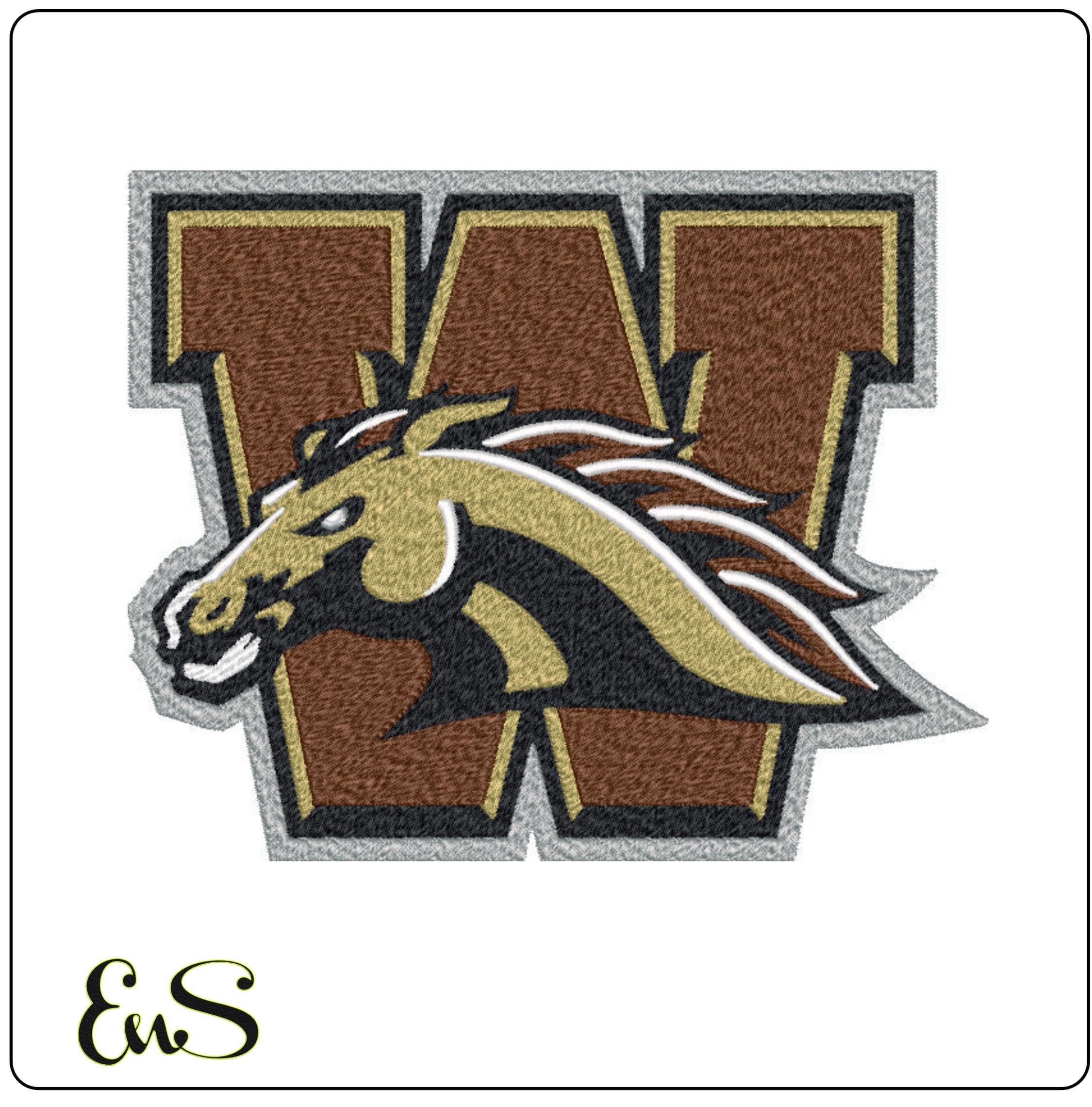 Western Michigan Broncos logo 2016 Including Small embroidery design - Waldo Stadium - Logo embroidery machine pattern embroidery file