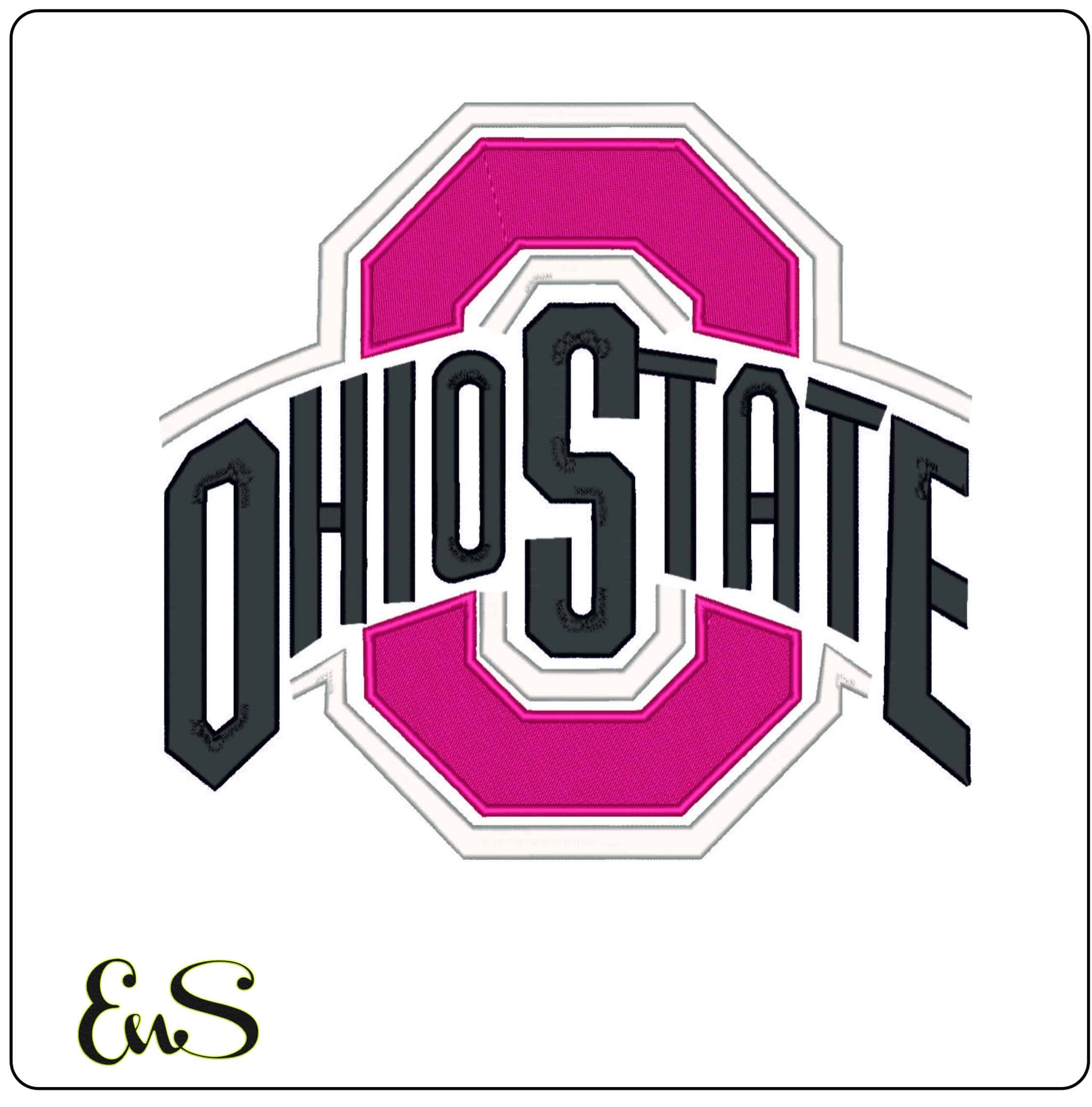 Ohio State Block O Embroidery Design – Pink Edition