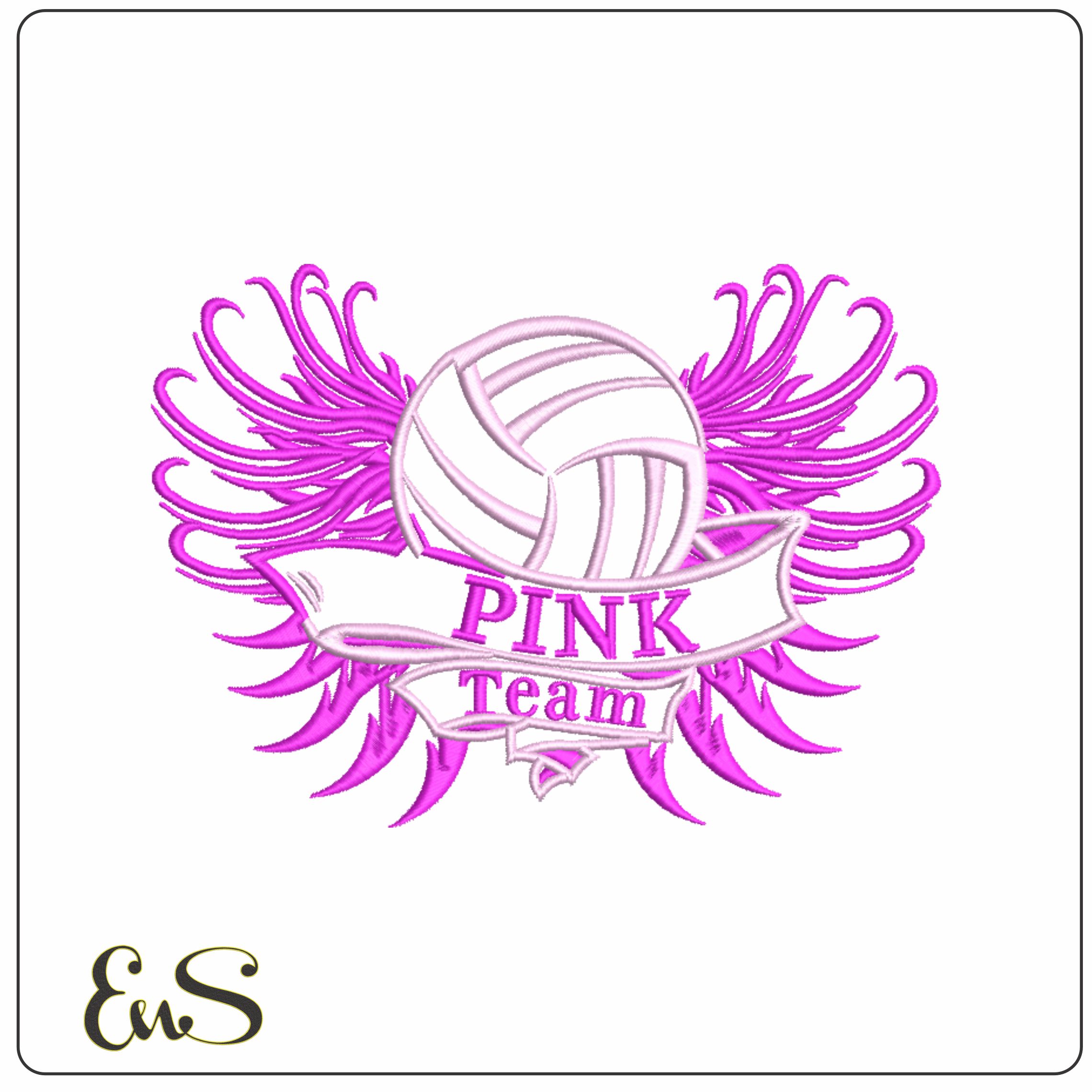 Team Pink Basketball machine embroidery design
