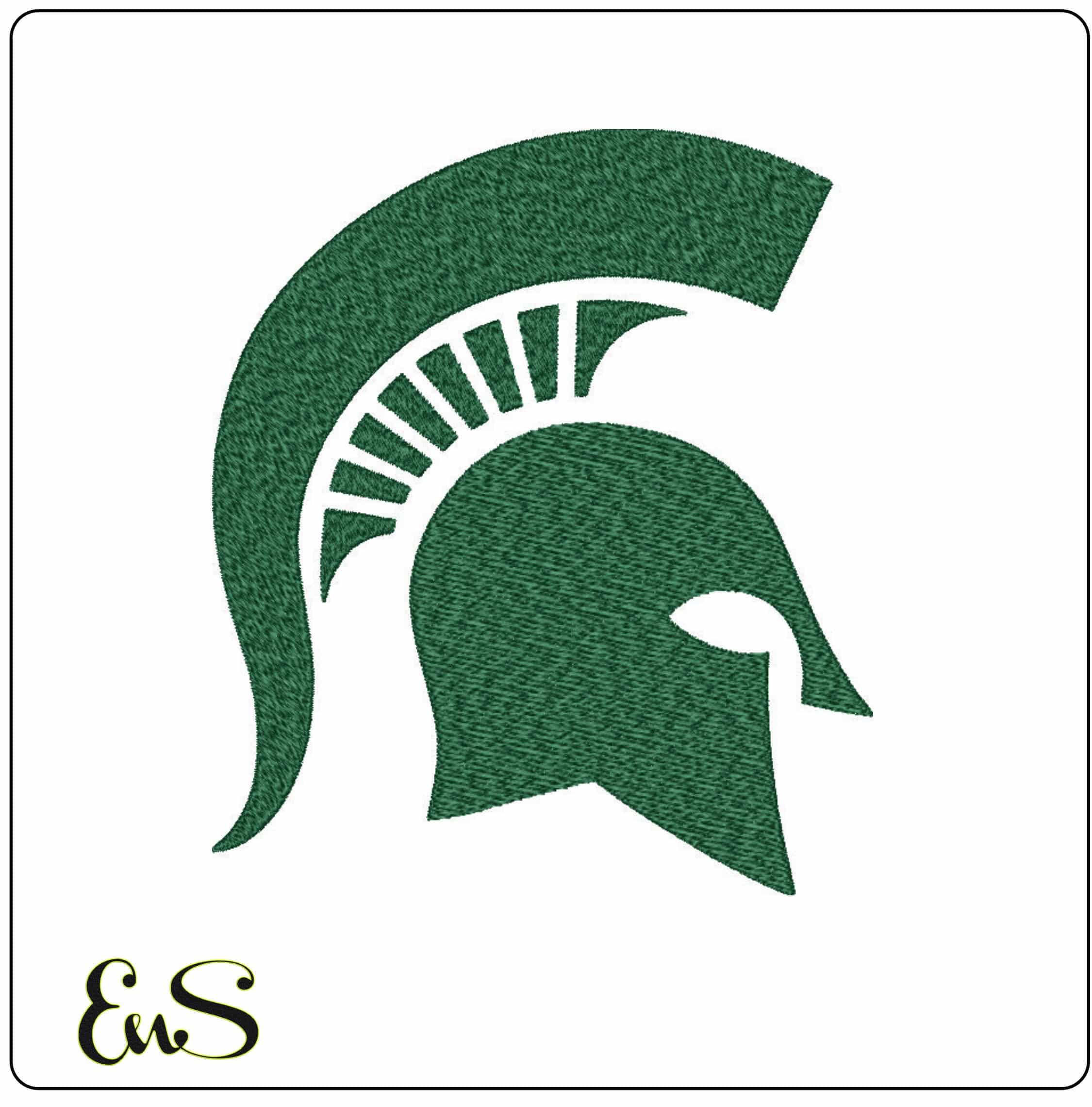 Michigan State Spartans Spartan Helmet 1-Colour Embroidery Design