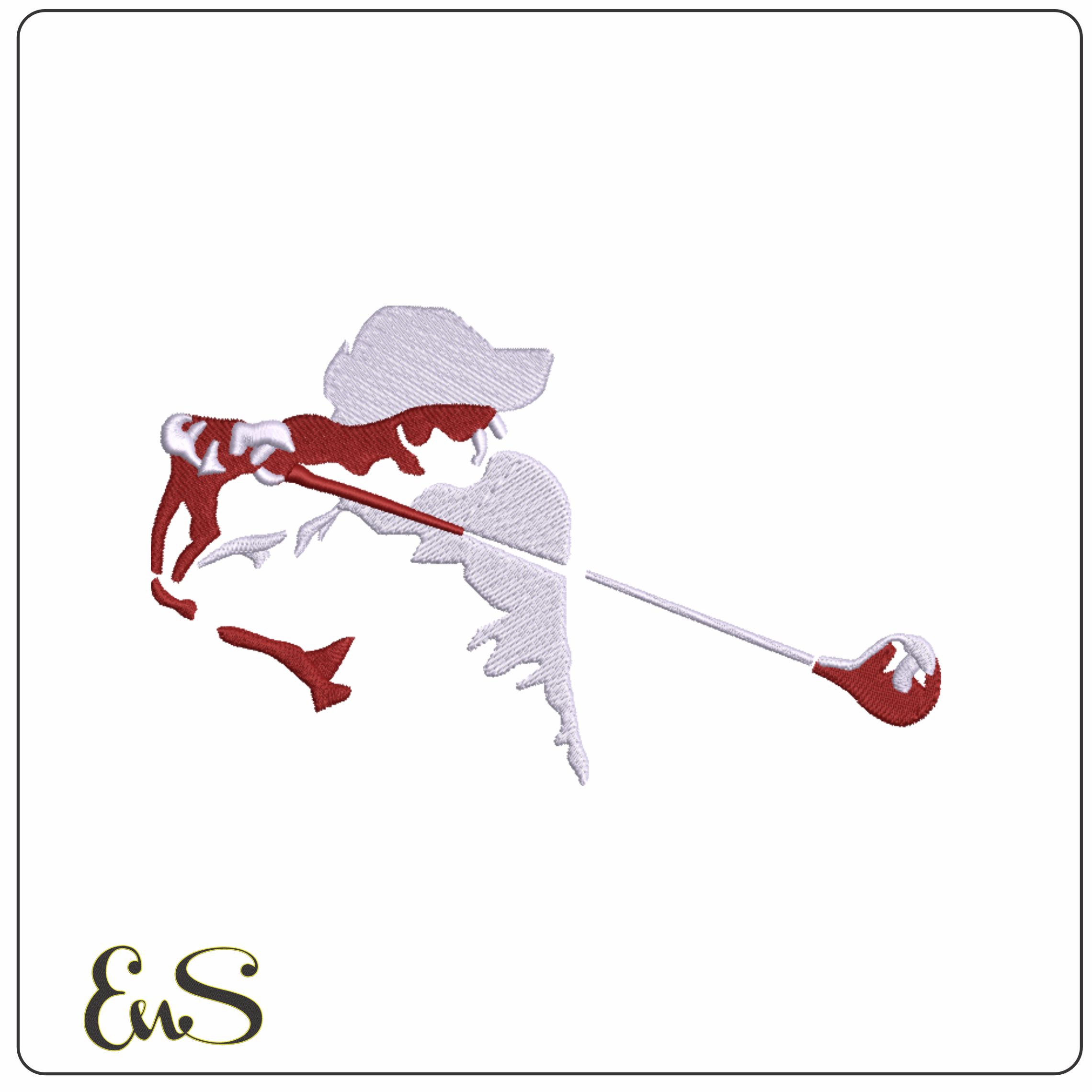 Golfer Torso- Elegant embroidery design file - instant download