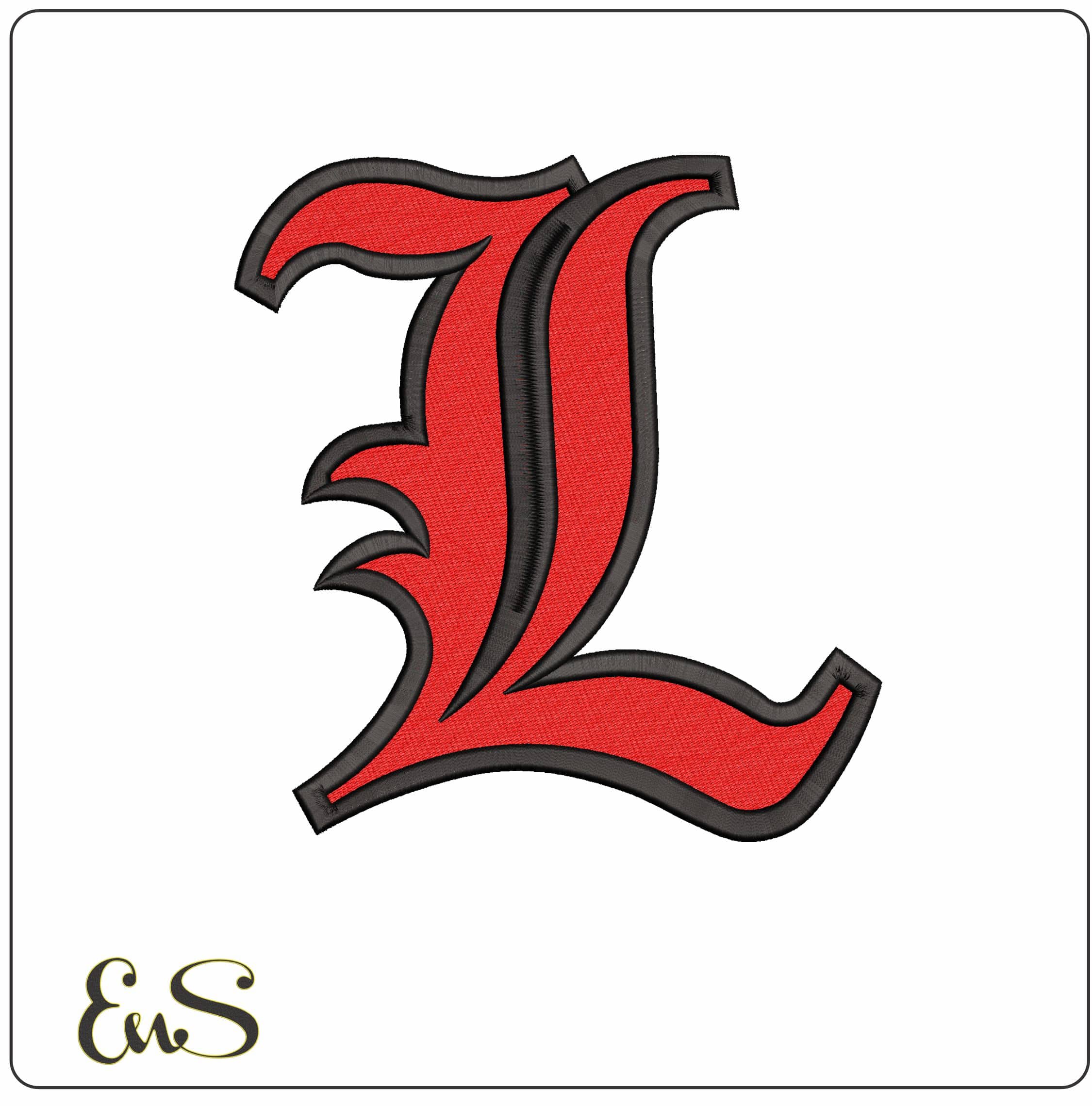 Louisville Cardinals Ornate Script L Embroidery Design