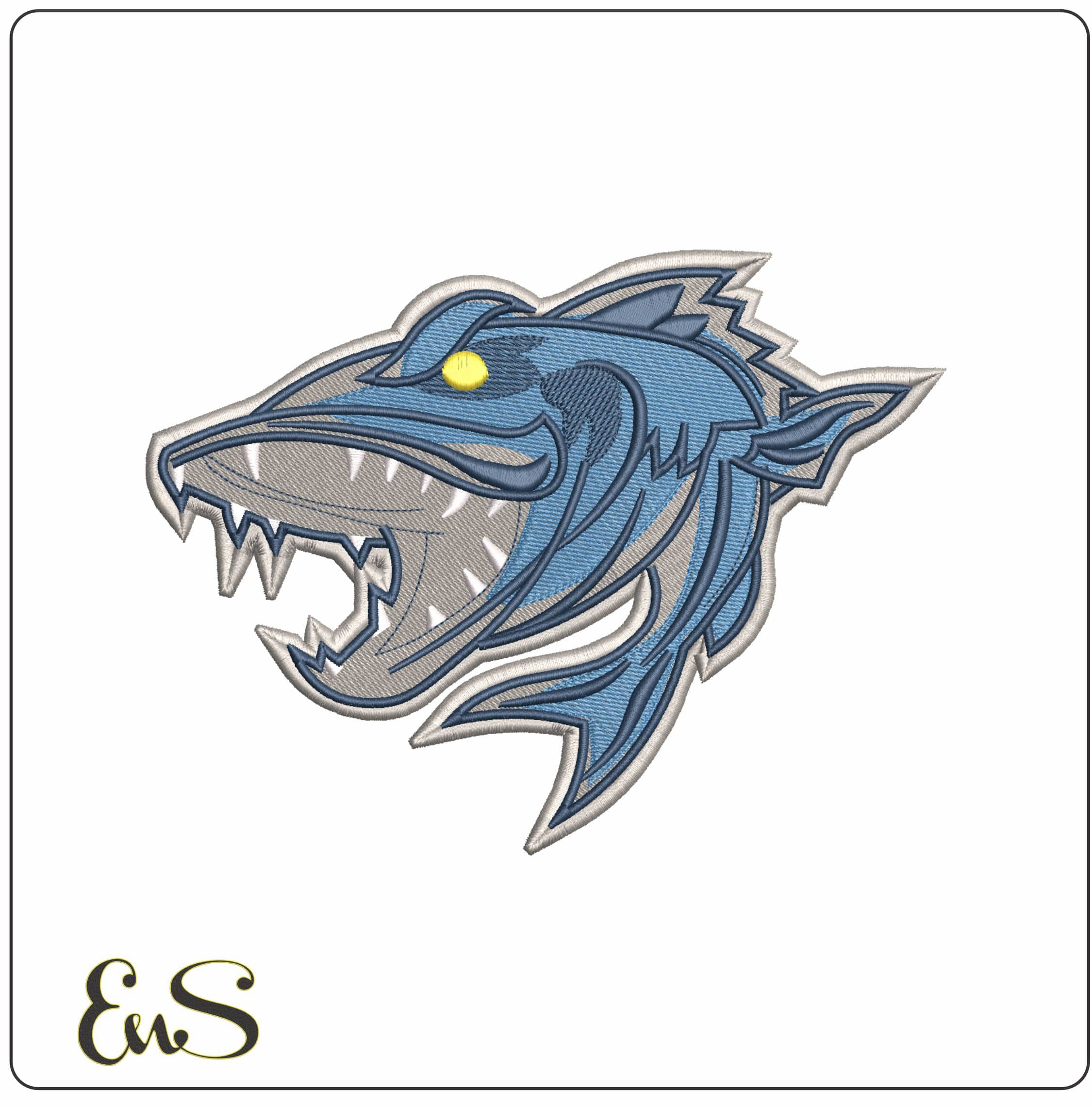 Pike Fish Embroidery Design
