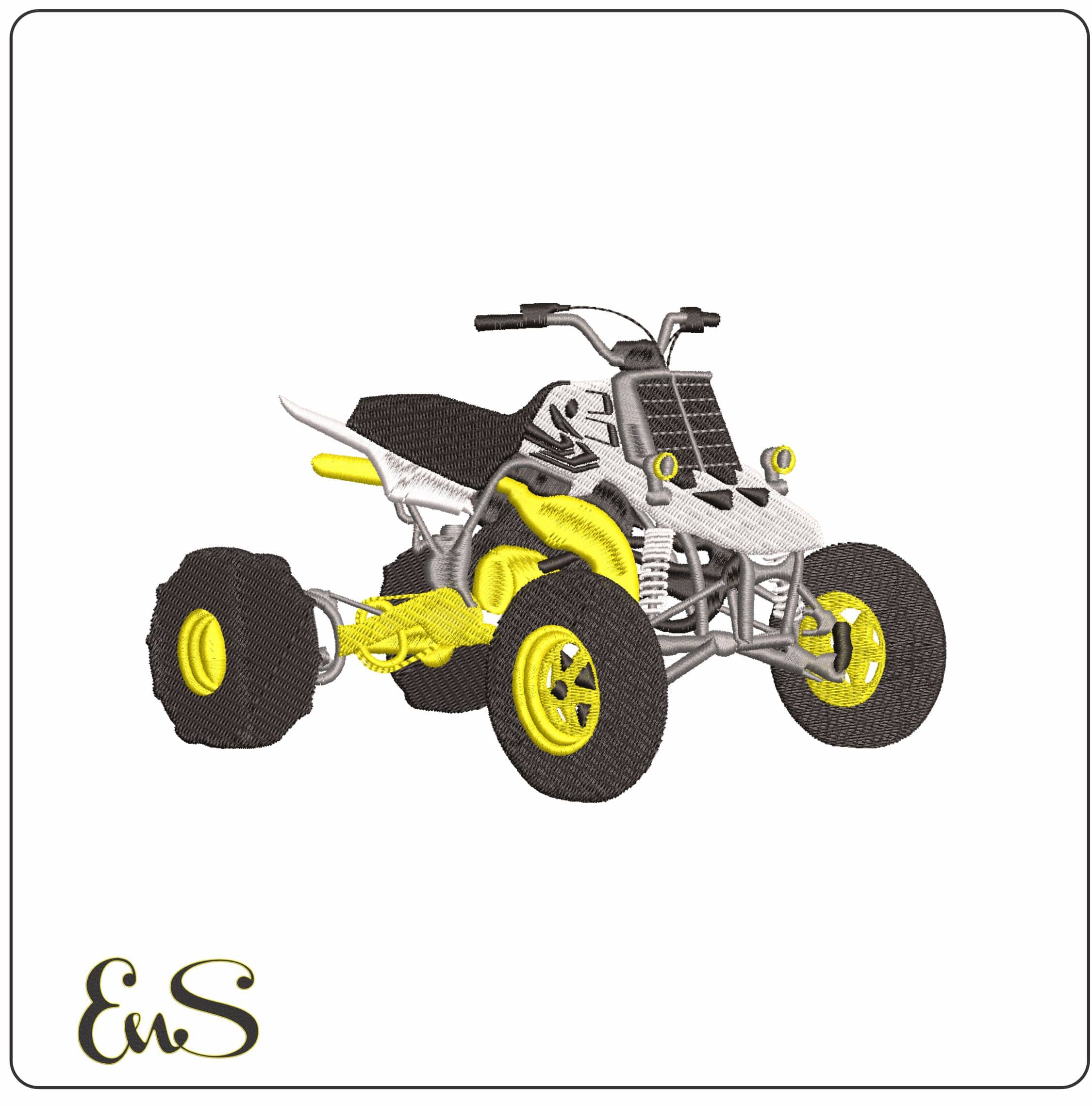 Racing ATV Embroidery Design