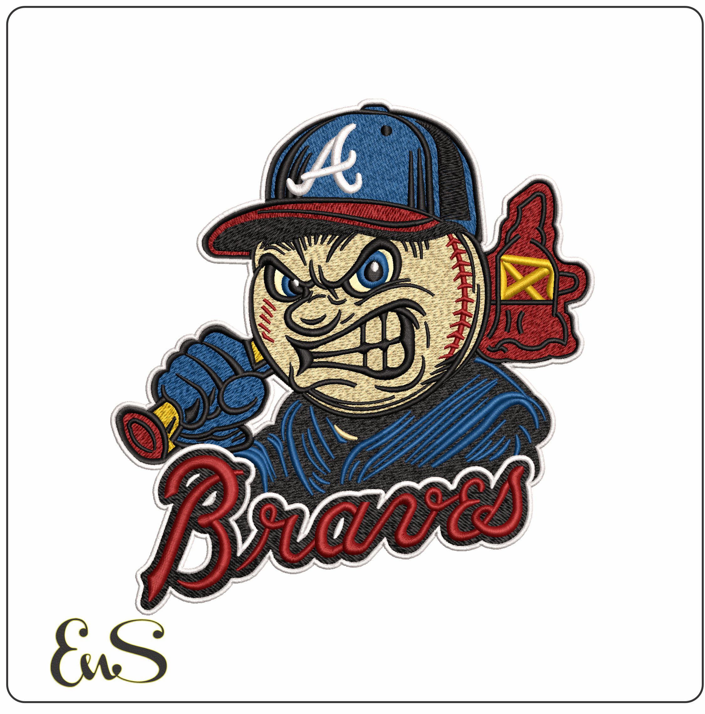 Atlanta Braves Slugger Baseball Embroidery Design