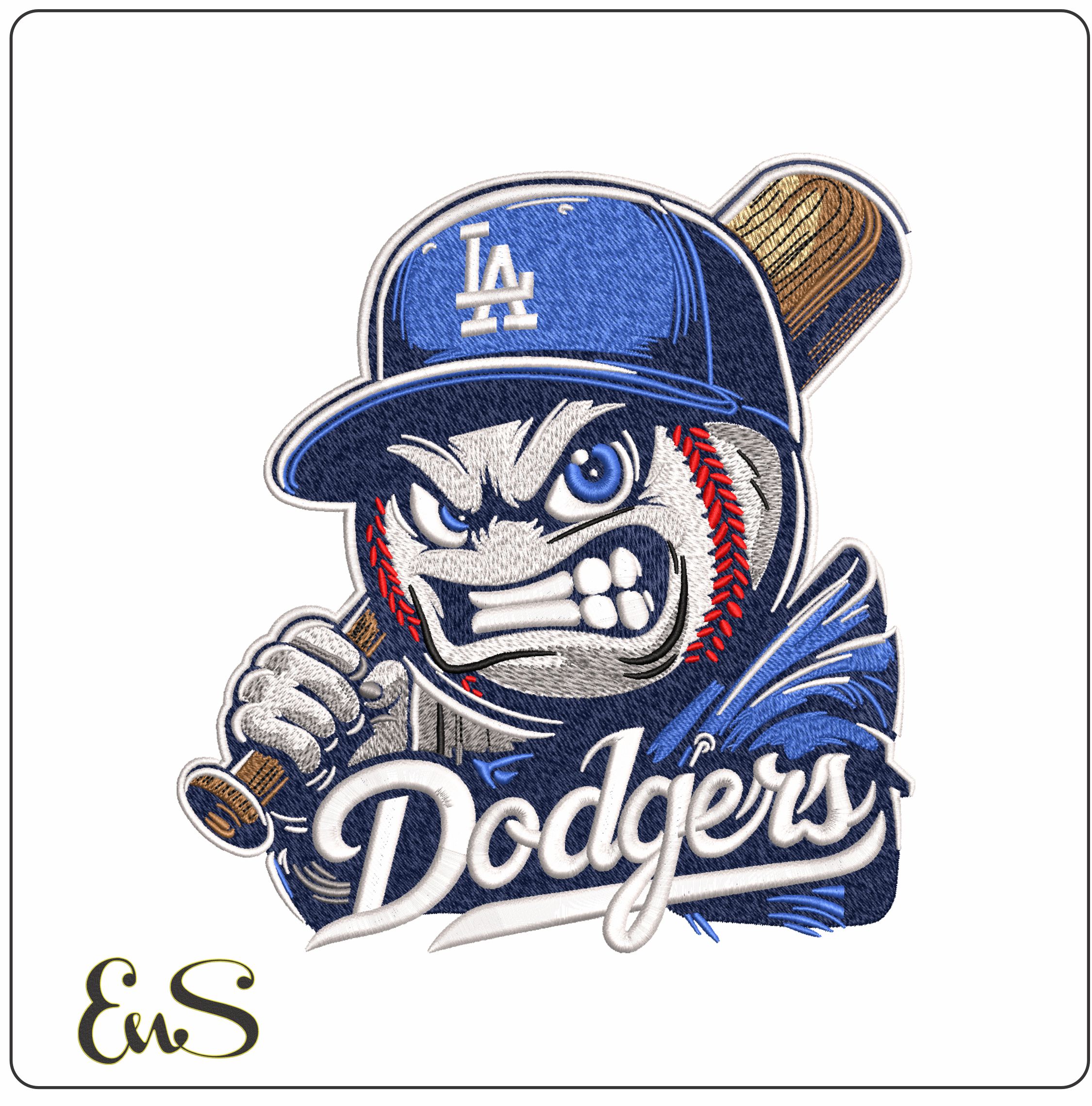 Dodgers Slugger Baseball Embroidery Design