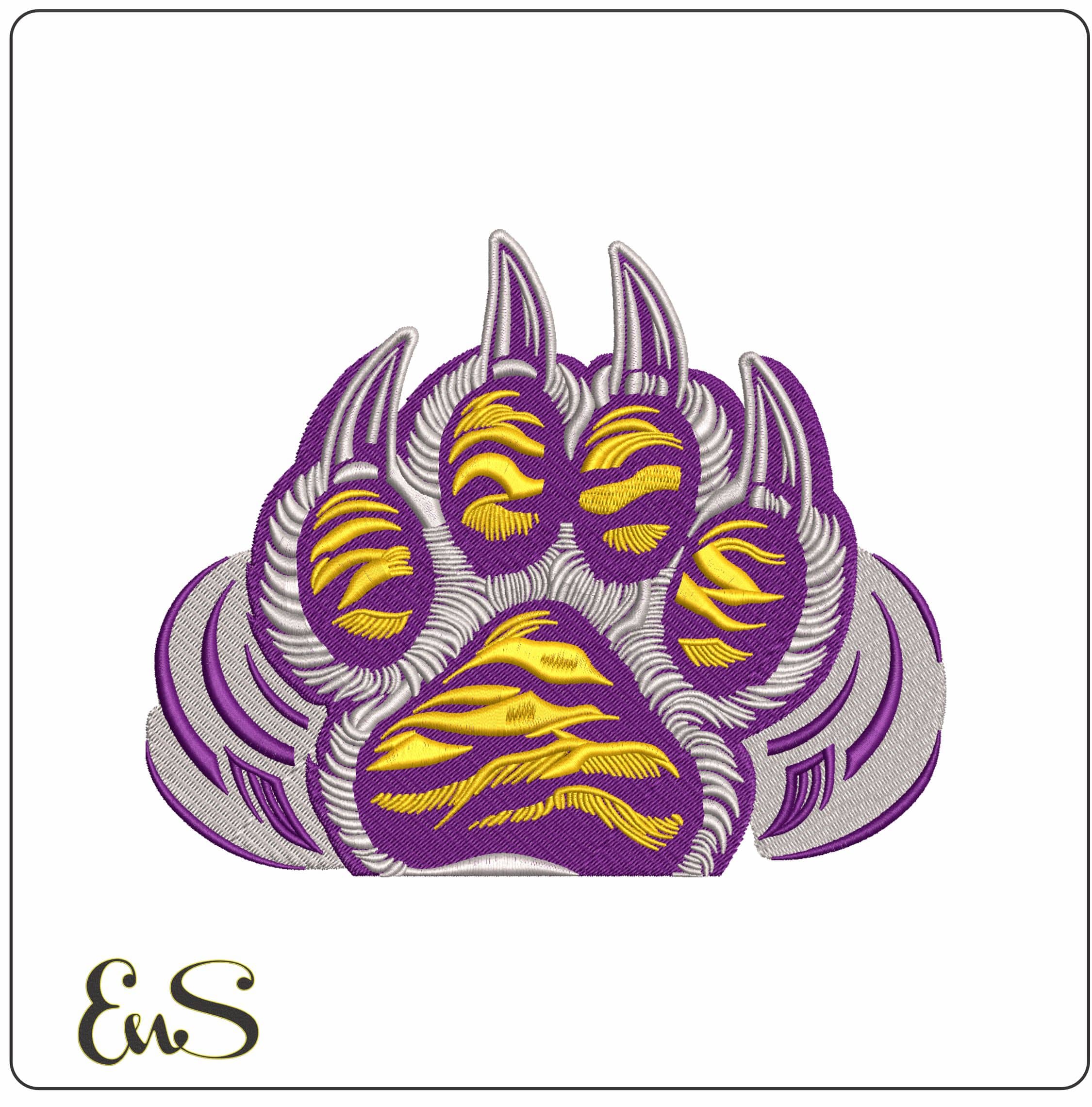 LSU Tiger Paw Print Embroidery Design