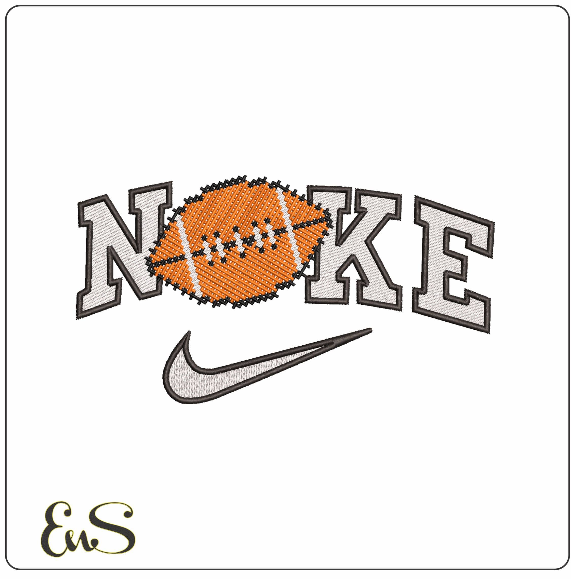 Nike Cross Stitch Football- Elegant embroidery design file - instant download