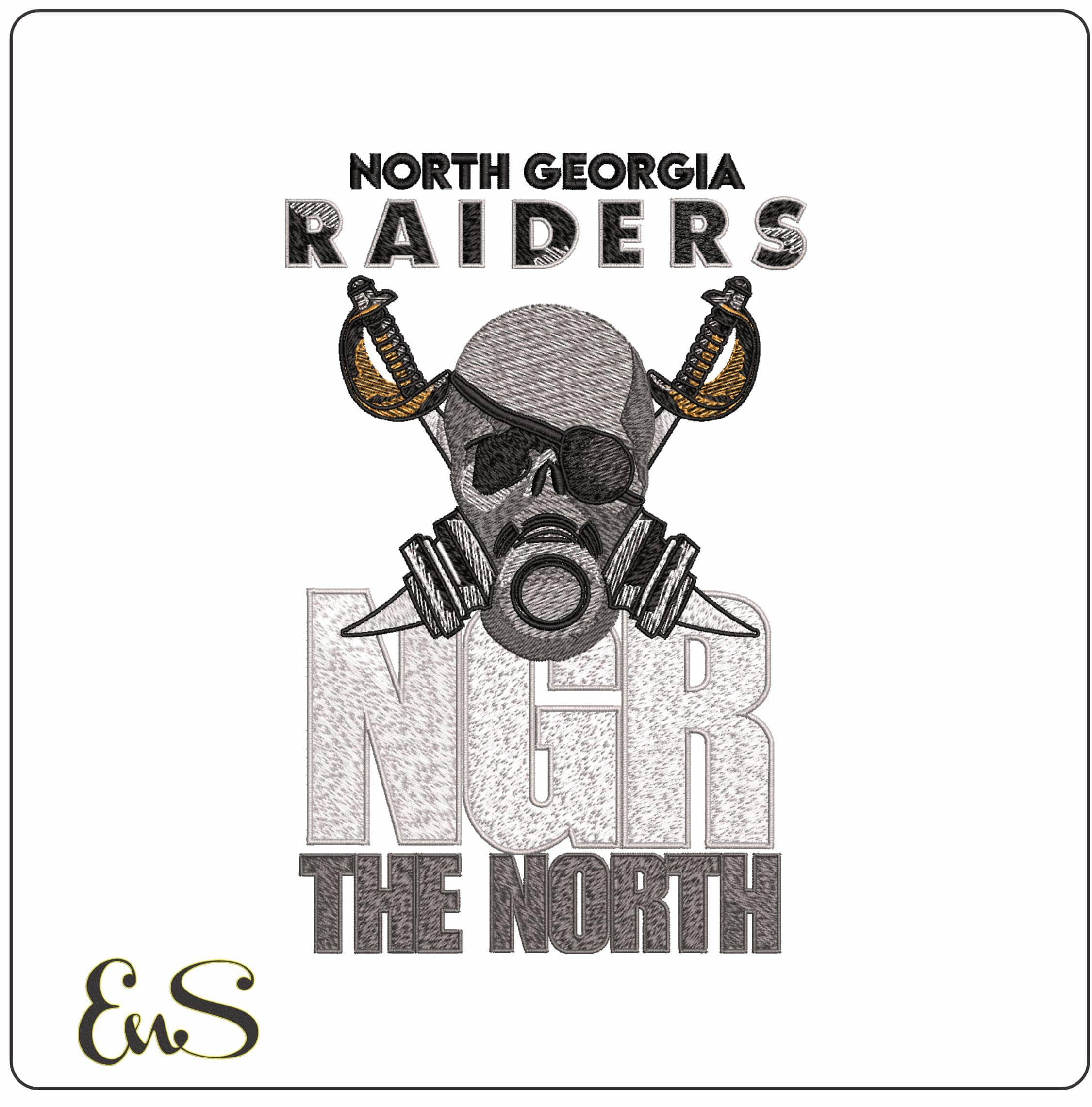 North Georgia Raiders Logo Embroidery Design