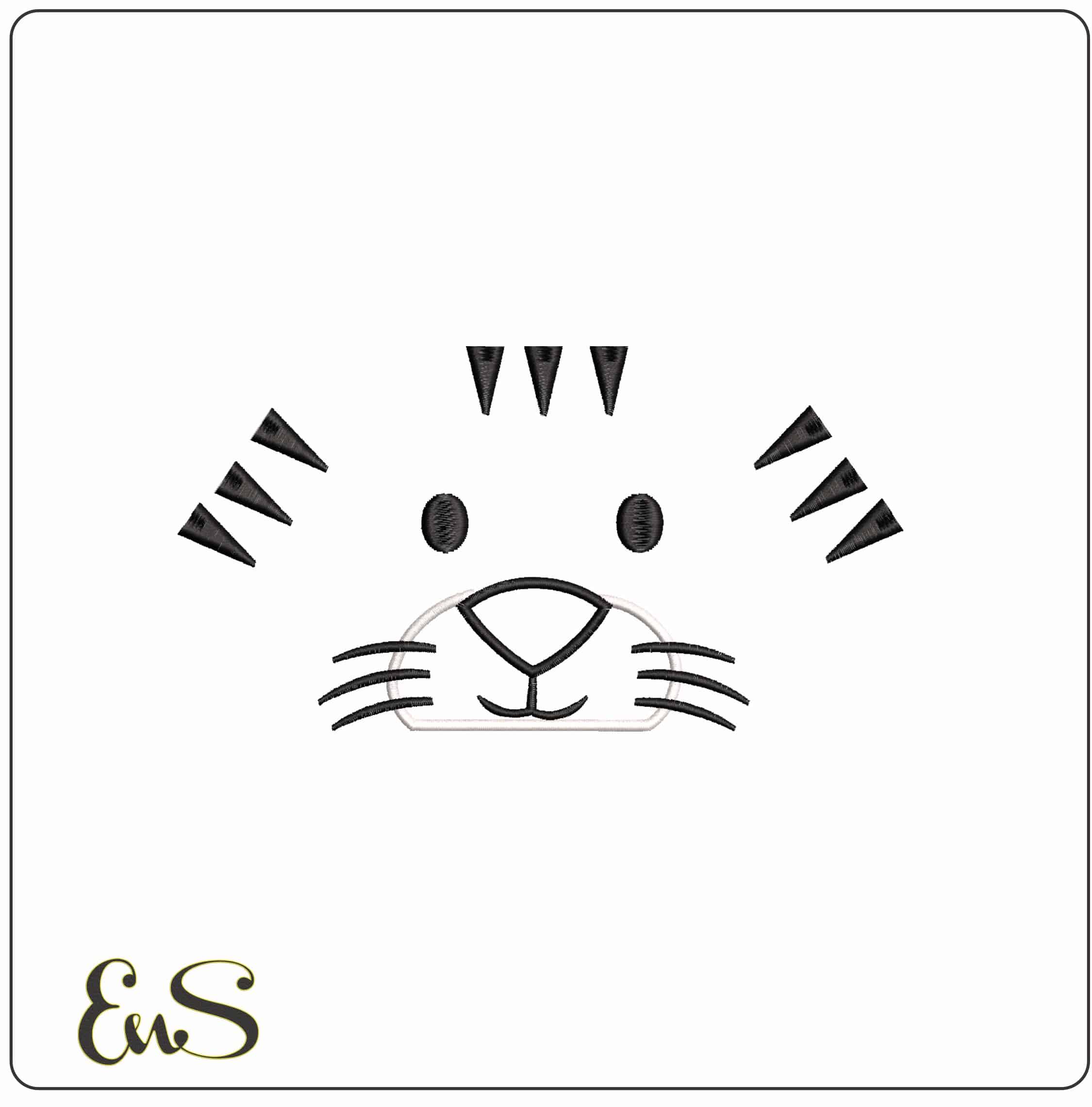 Tiger Face Applique- Elegant embroidery design file - instant download