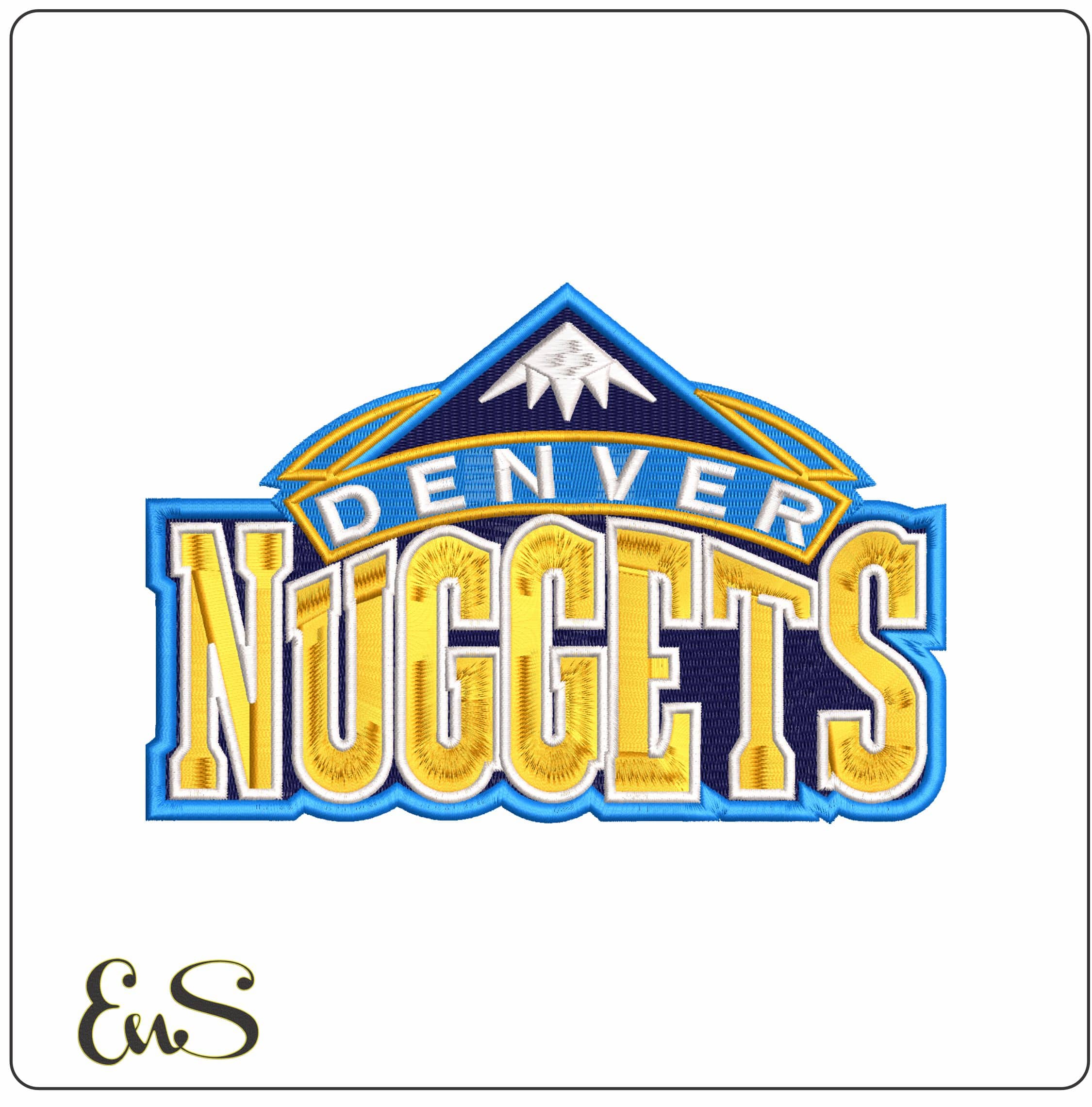 Denver Nuggets - Elegant embroidery design file - instant download