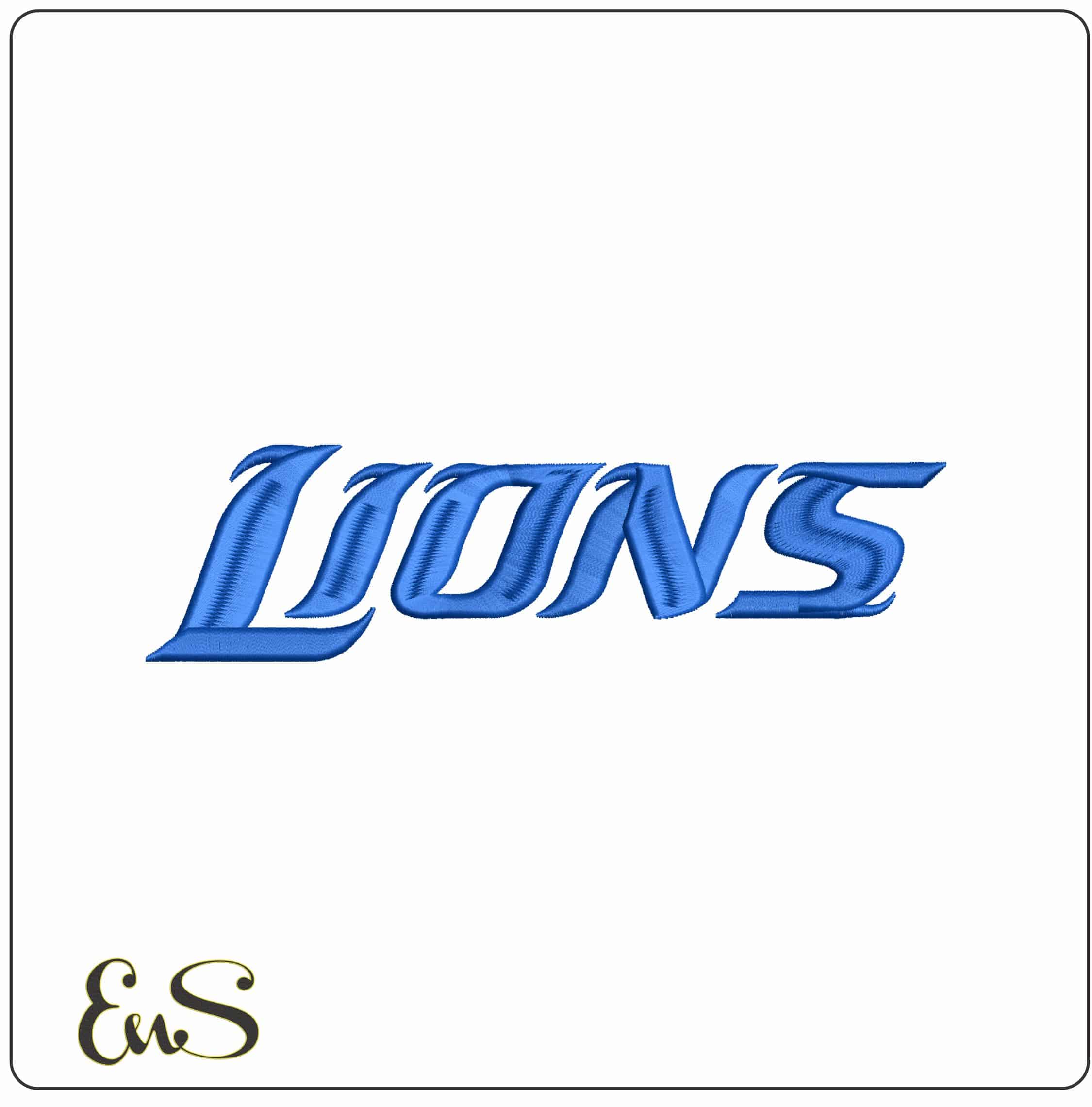 Detroit Lions Name - Elegant embroidery design file - instant download
