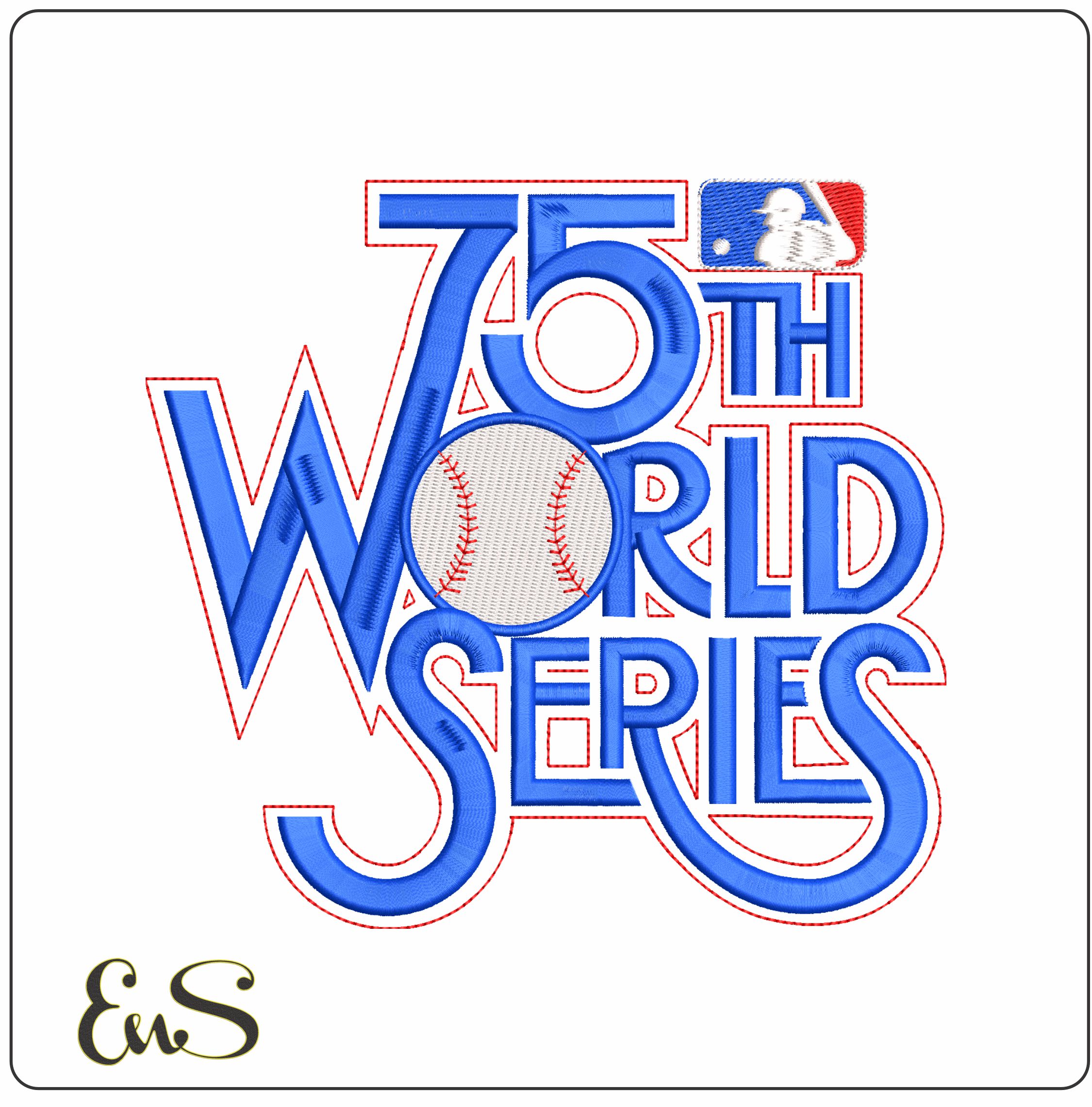 75 th World Series  - Elegant embroidery design file - instant download