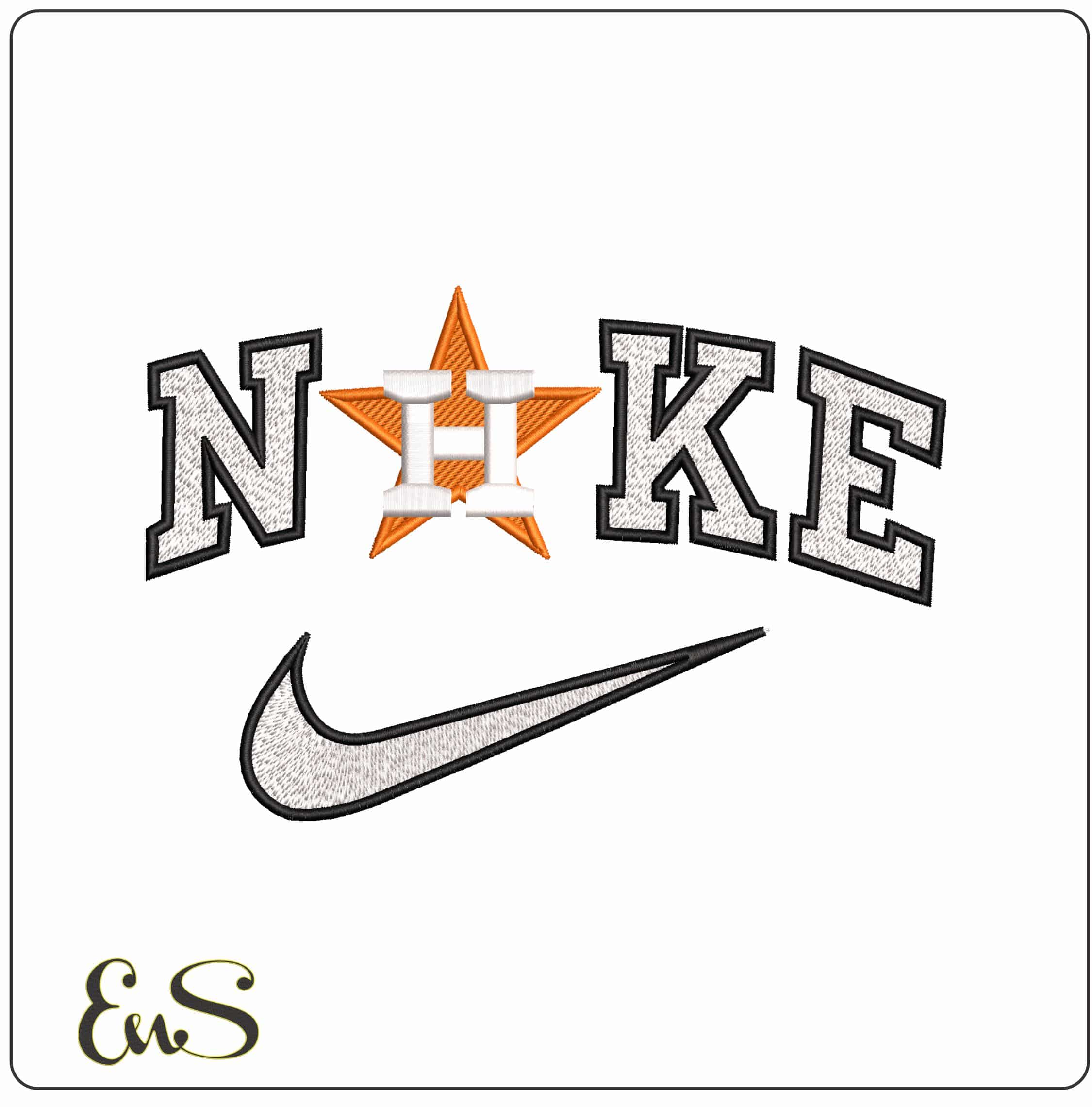 H Houston ASTROS MLB - Elegant embroidery design file - instant download
