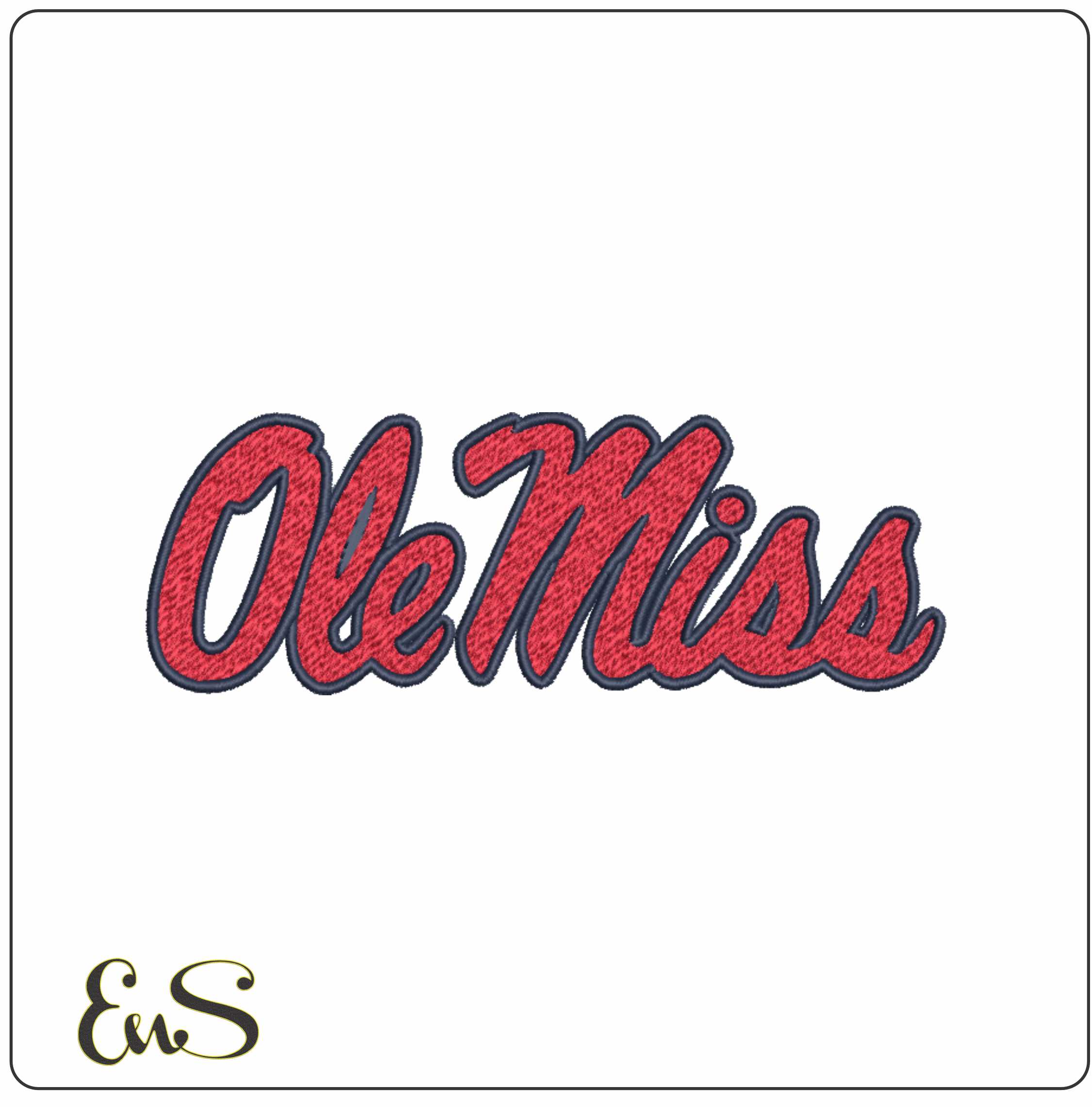 Ole Miss Rebels Script Wordmark Embroidery Design