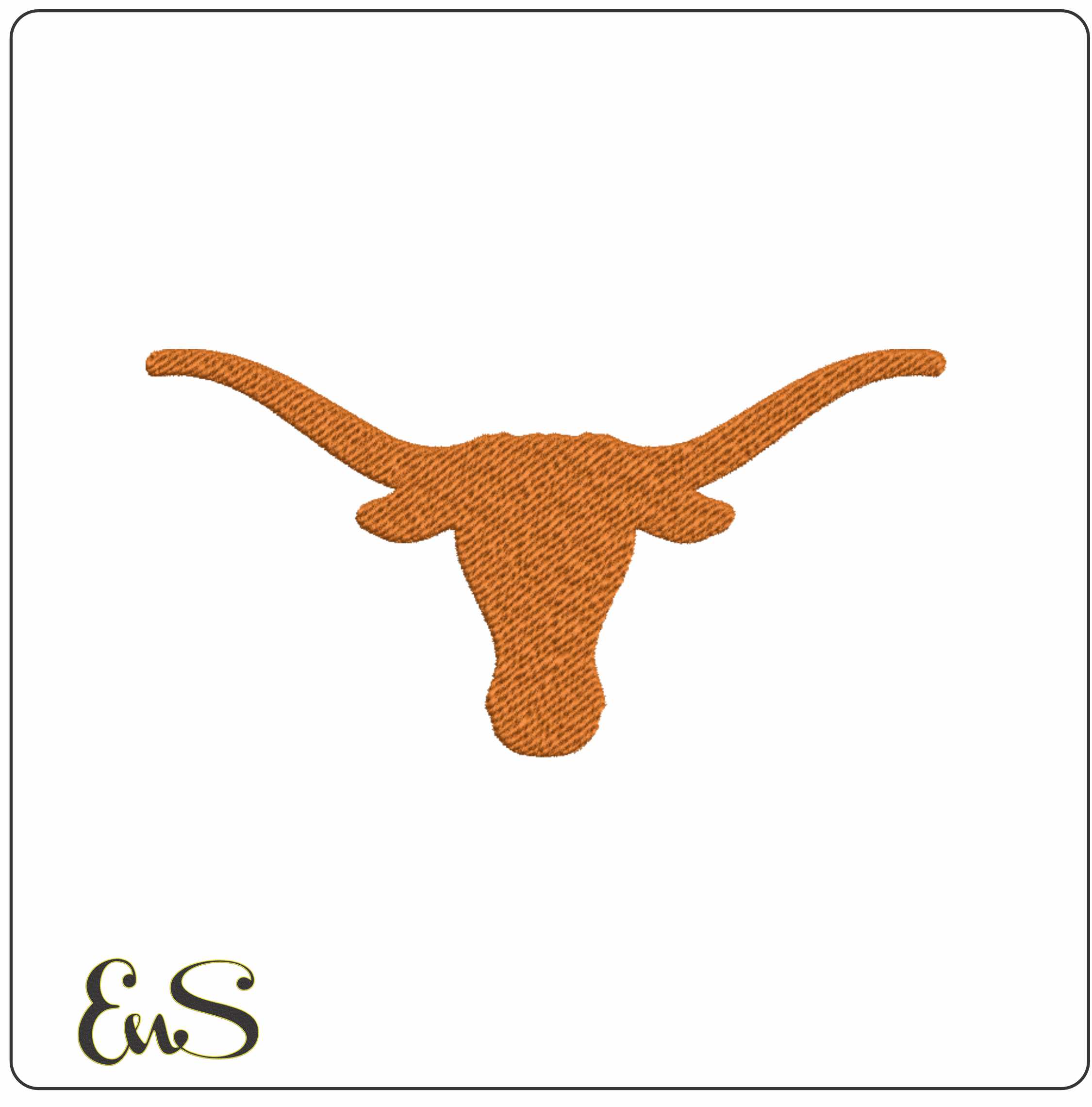 Texas Longhorns Burnt Orange Longhorn Logo Embroidery Design