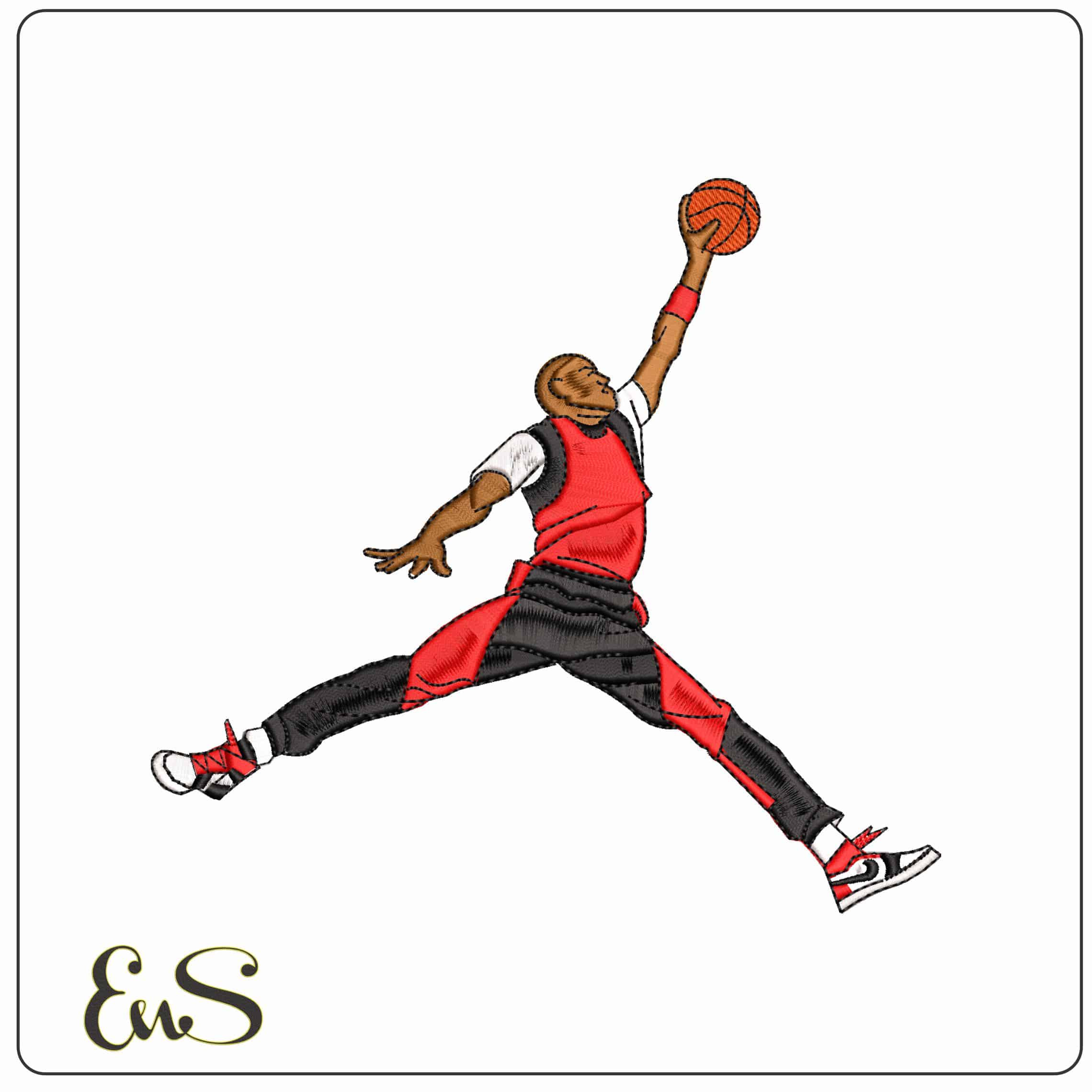 Michael Jordan Chigao Bulls color - Elegant embroidery design file - instant download