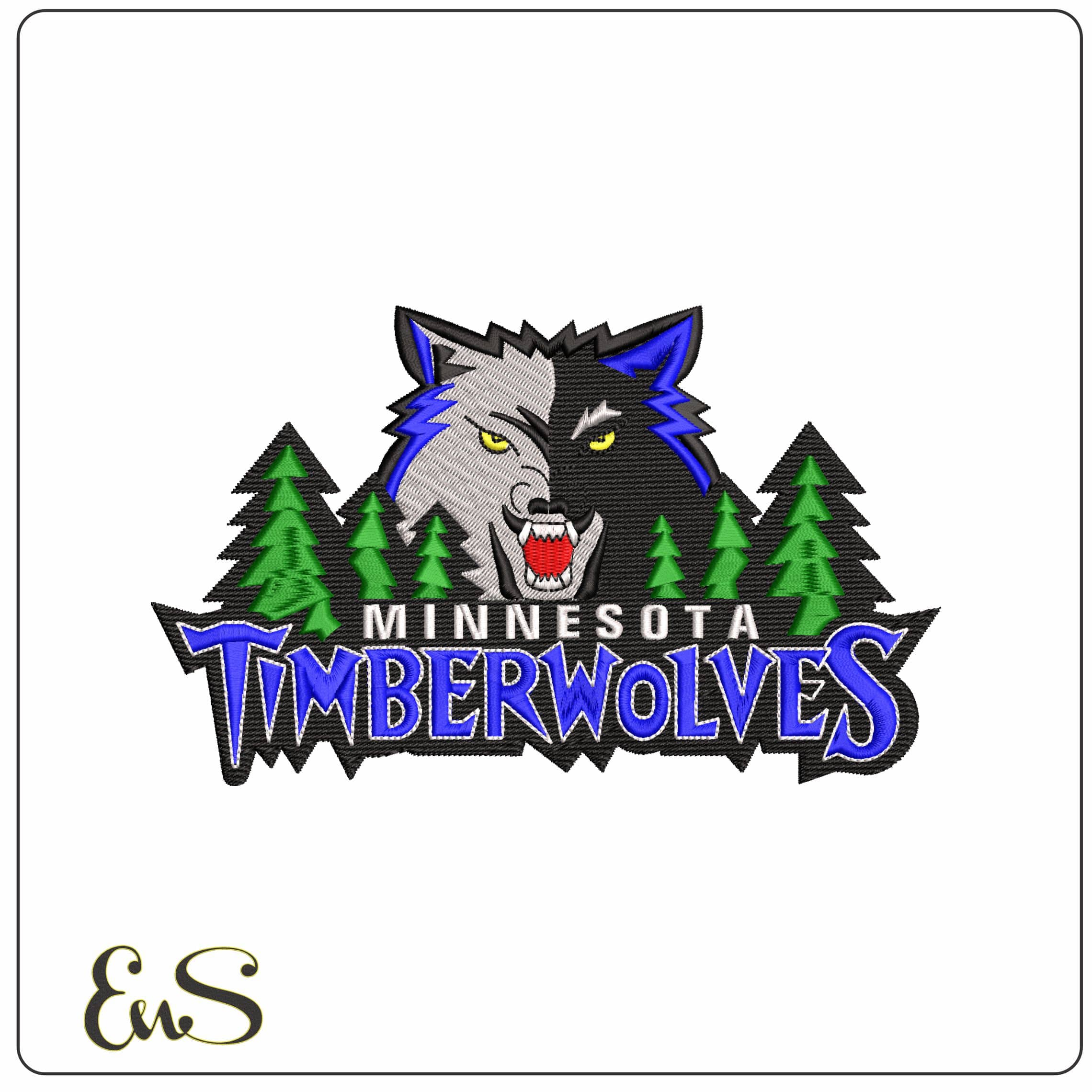 Minnesota Timberwolves - Elegant embroidery design file - instant download