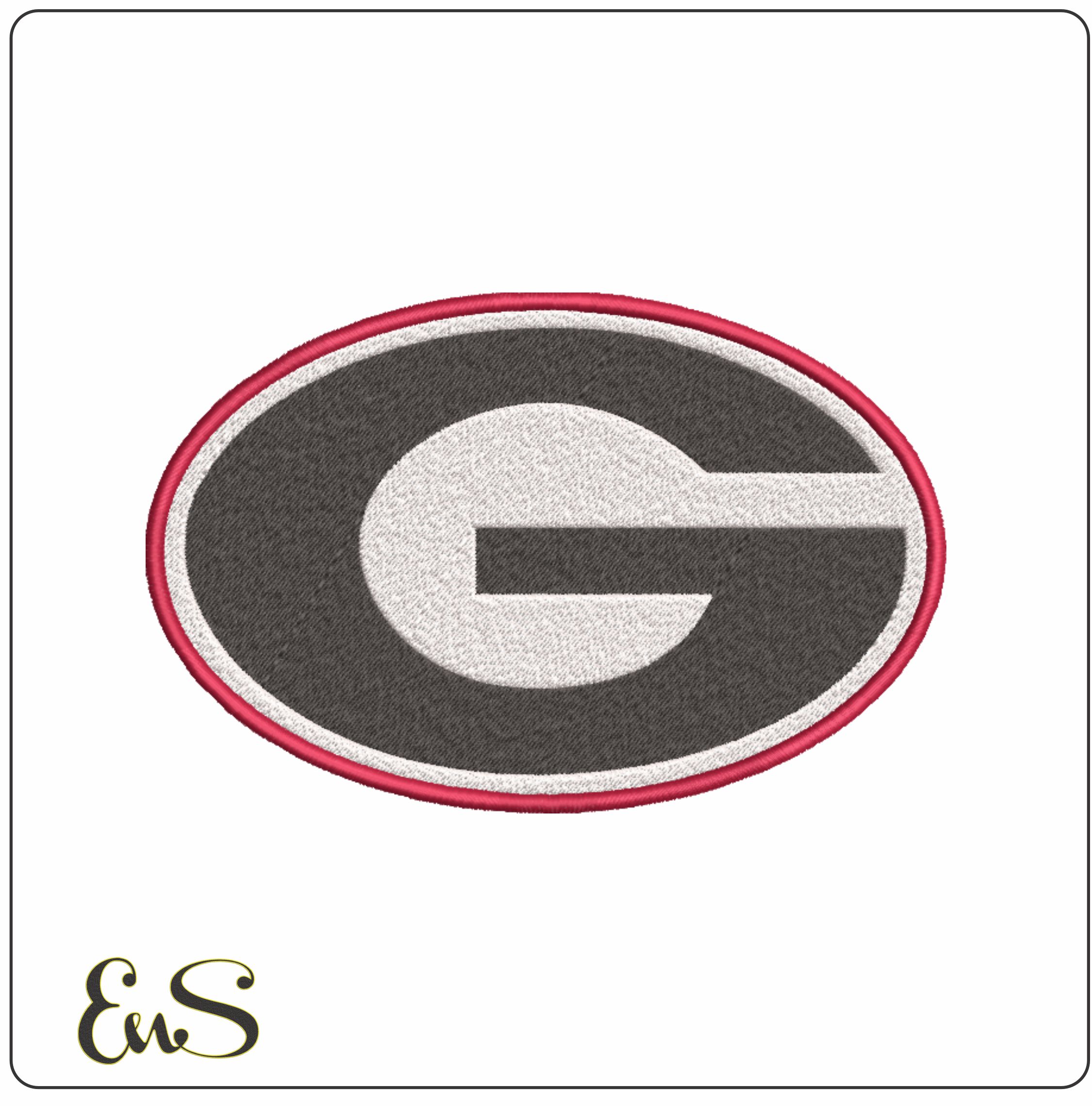 Georgia Bulldogs Oval G Logo Embroidery Design