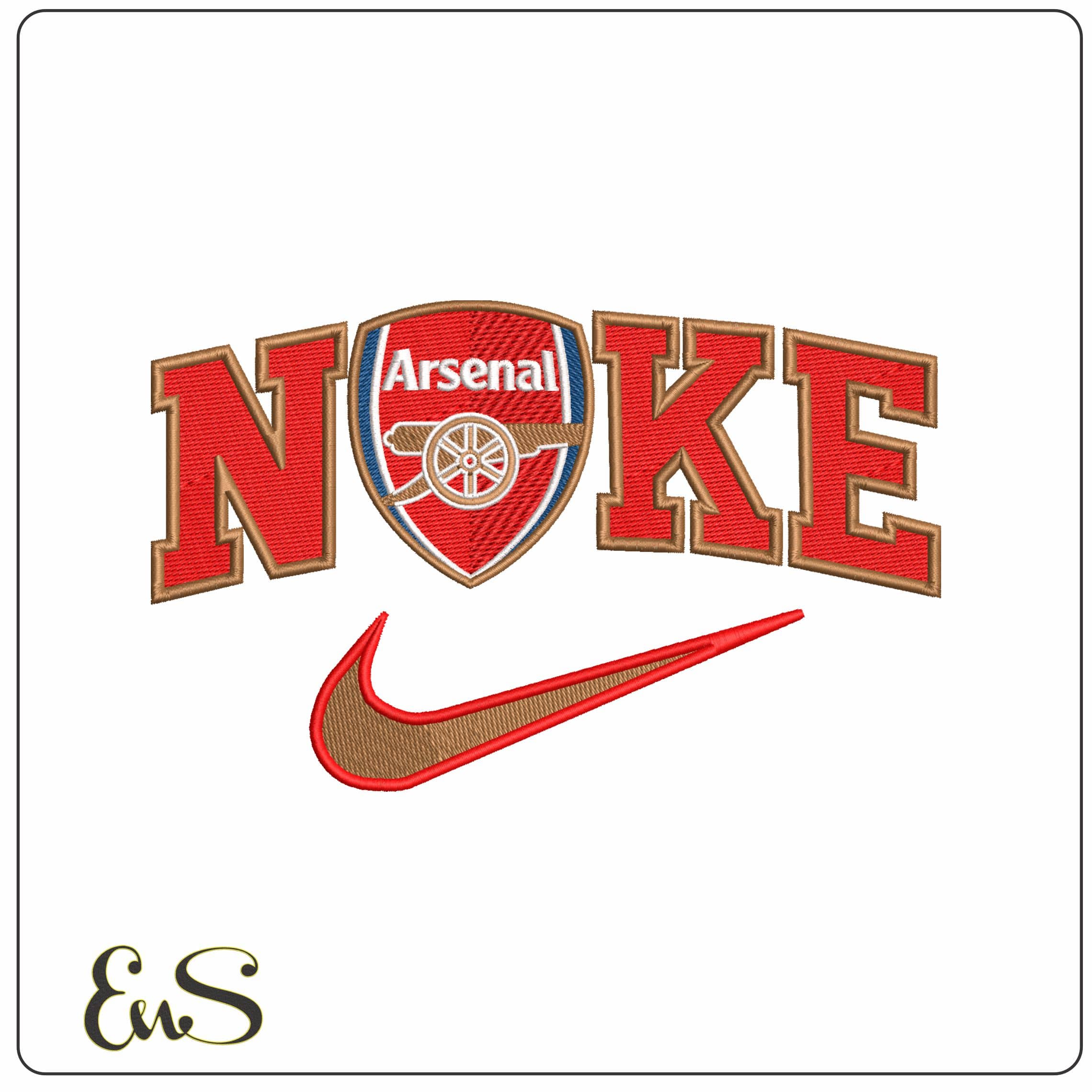 Nike Arsenal Football Club - Elegant embroidery design file - instant download