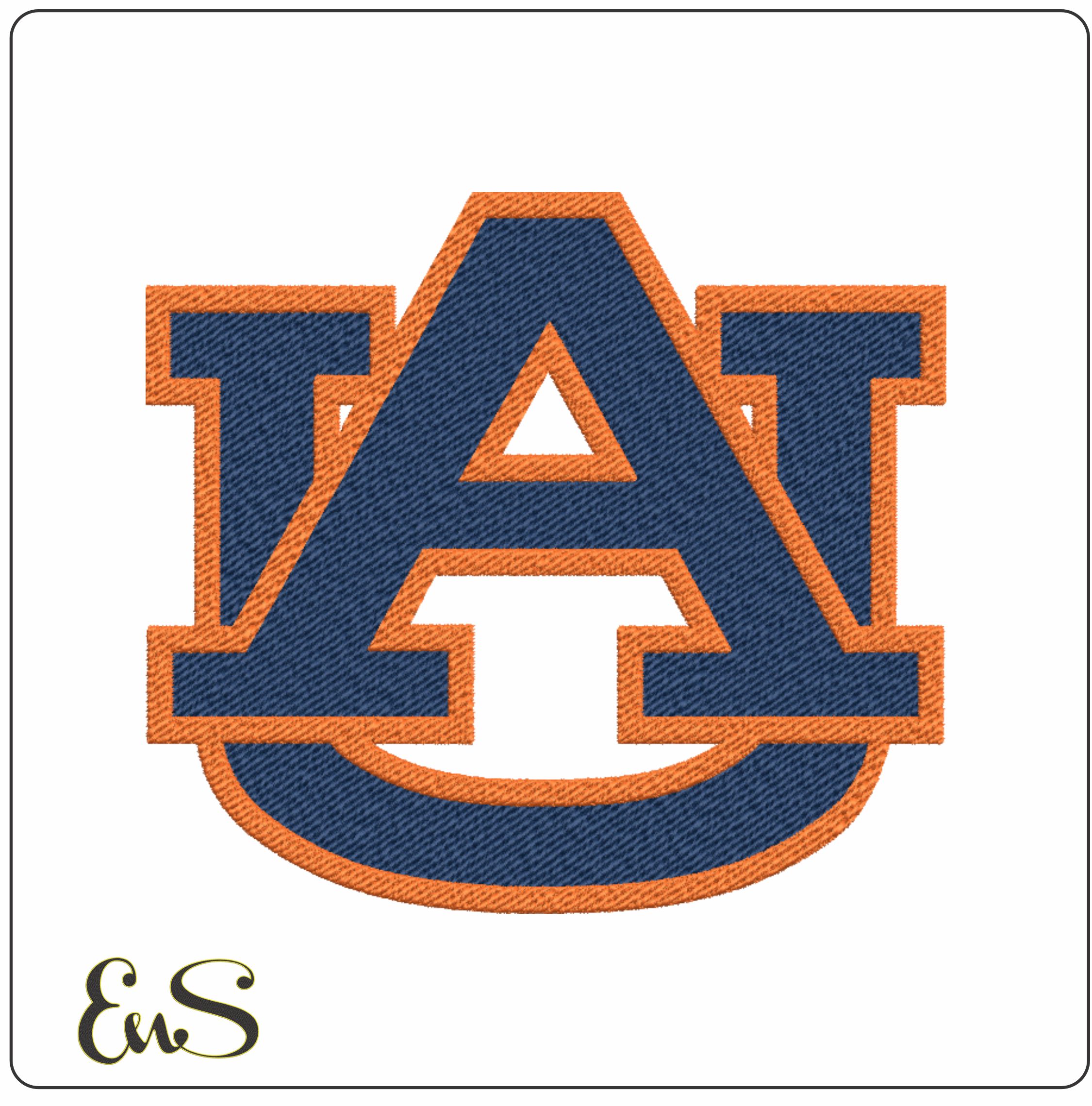 Auburn Tigers Interlocking AU Logo Embroidery Design