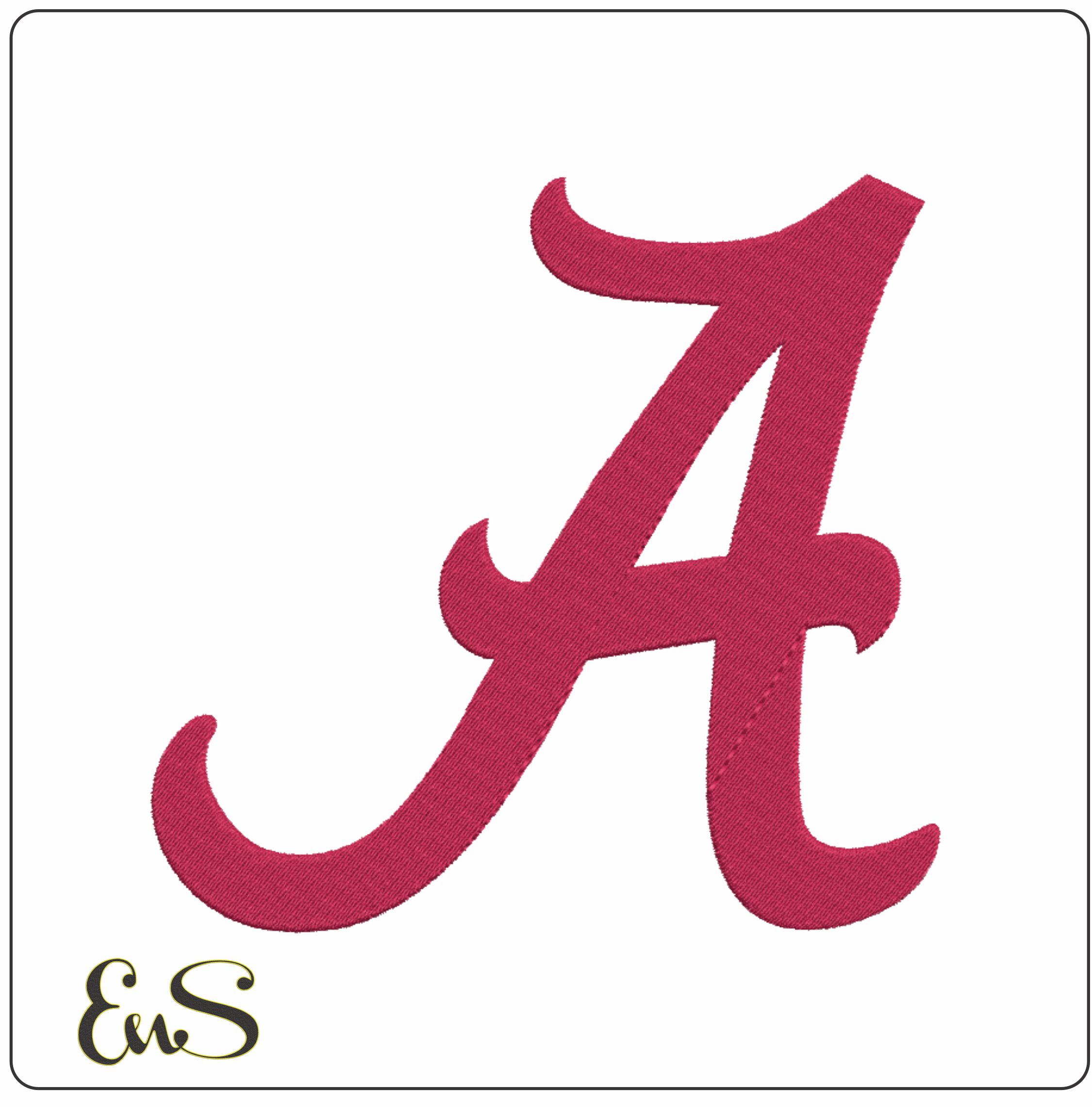 Alabama Crimson Tide Script A Logo Embroidery Design