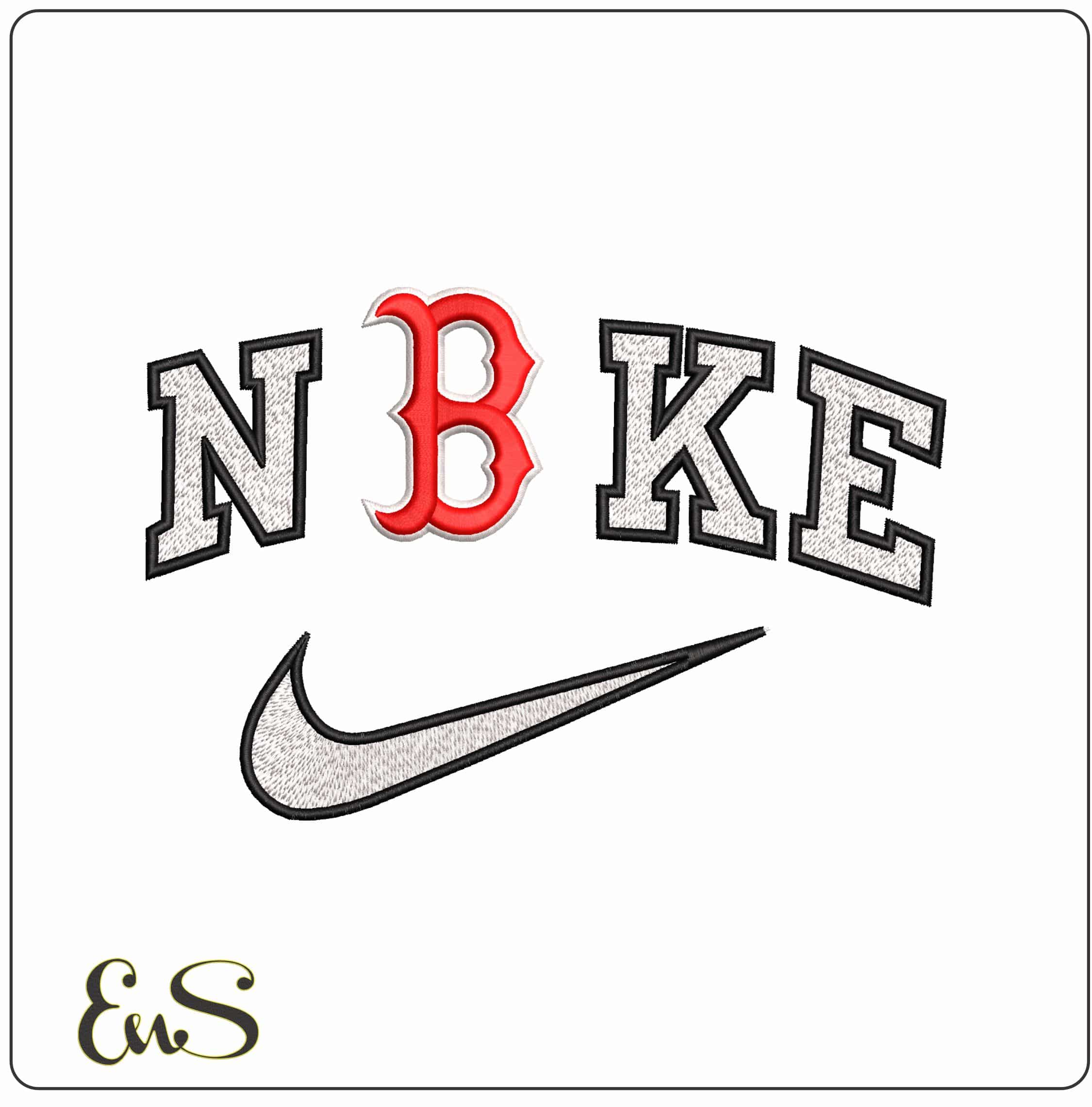 Nike Boston Red Sox 3d  - Elegant embroidery design file - instant download