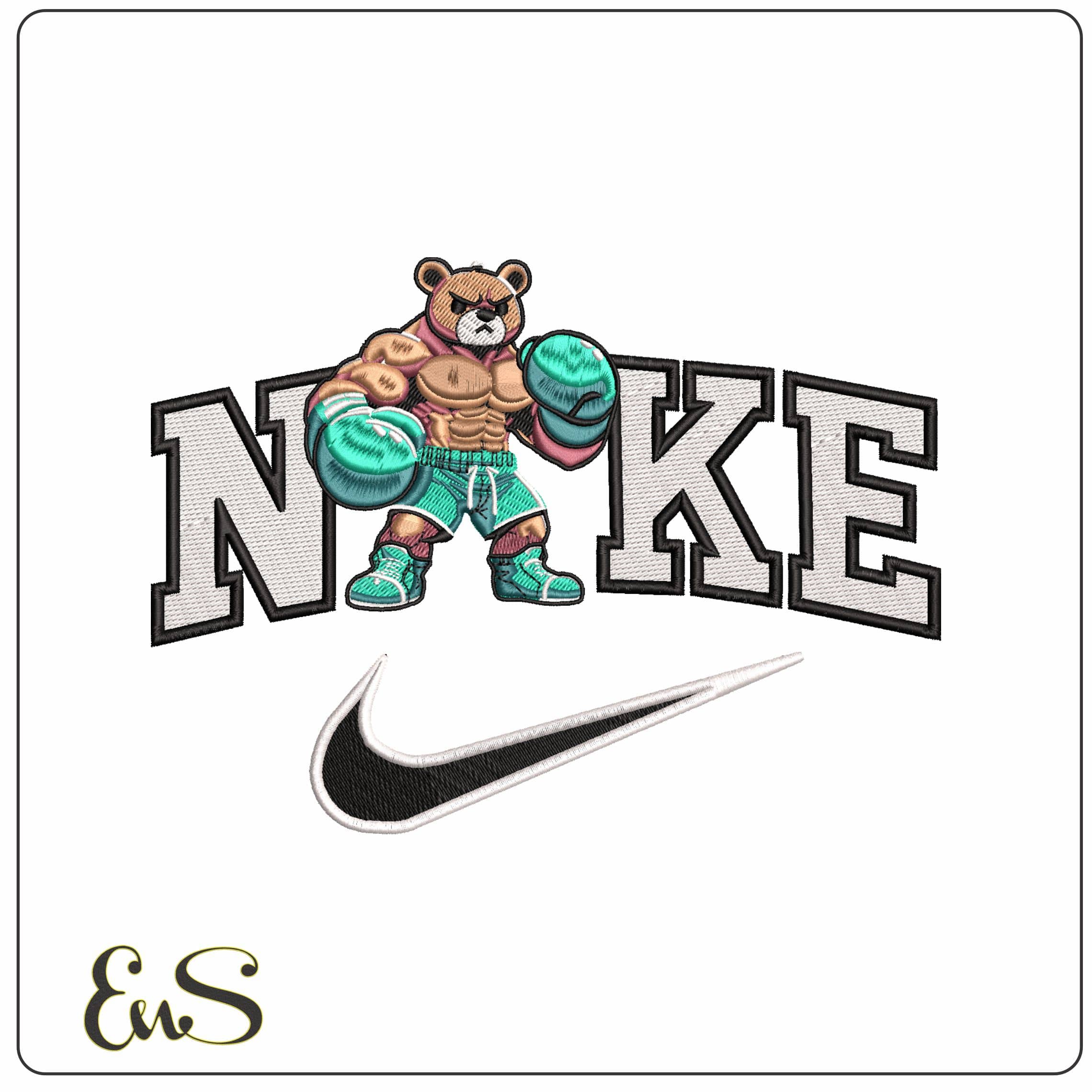 Nike Canelo Bear Alverez Boxer - Elegant embroidery design file - instant download