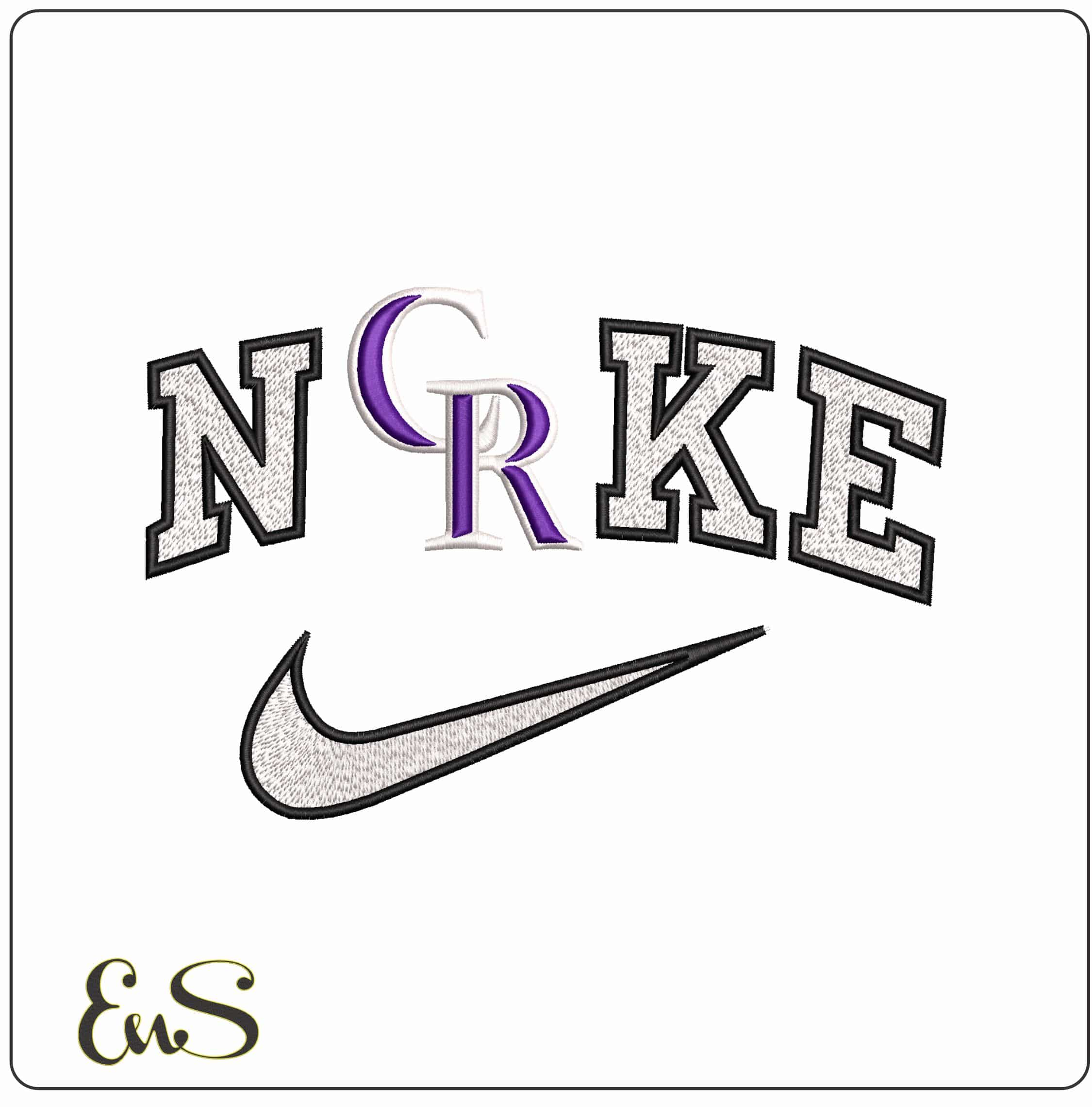 Nike Colorado Rockies 3d - Elegant embroidery design file - instant download