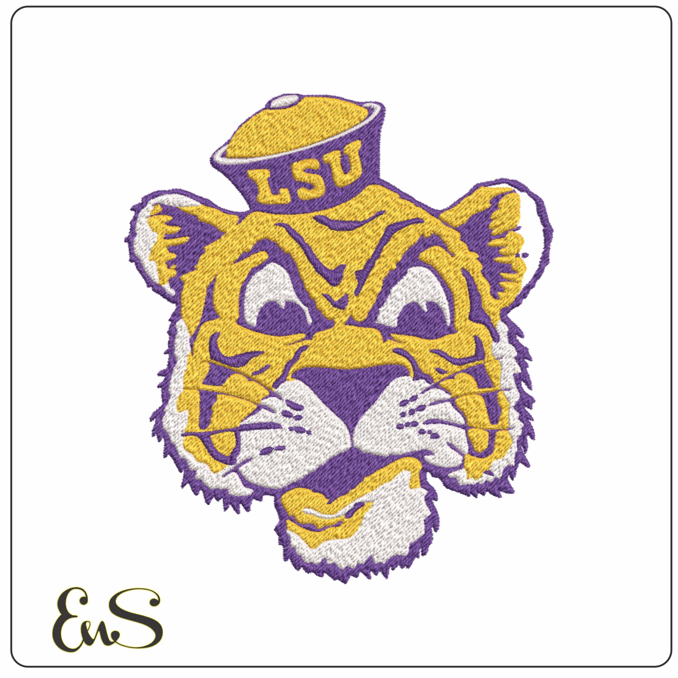 LSU Fighting Tigers 1955 Vintage Tiger Embroidery Design