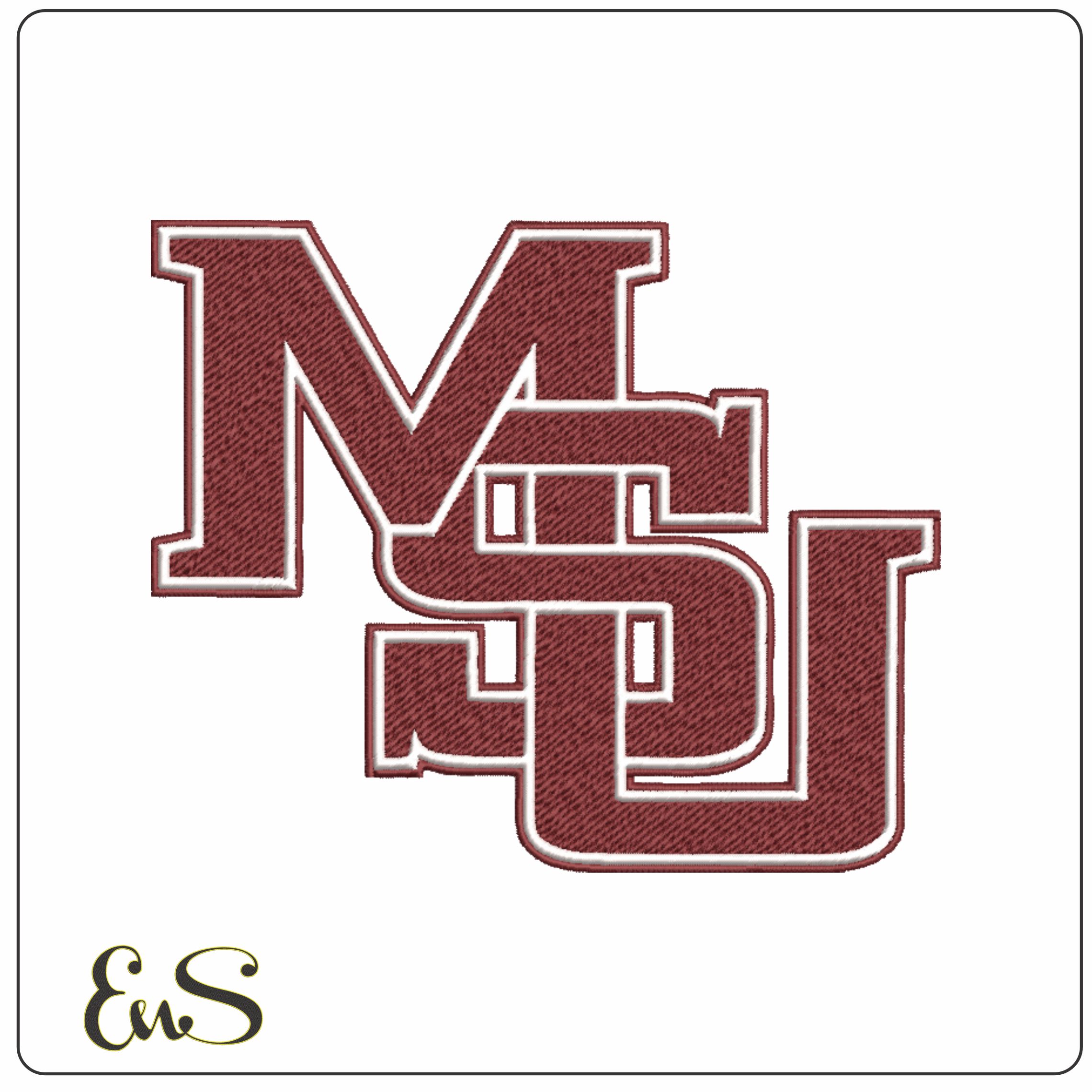Mississippi State Bulldogs 1996 MSU Monogram Embroidery Design