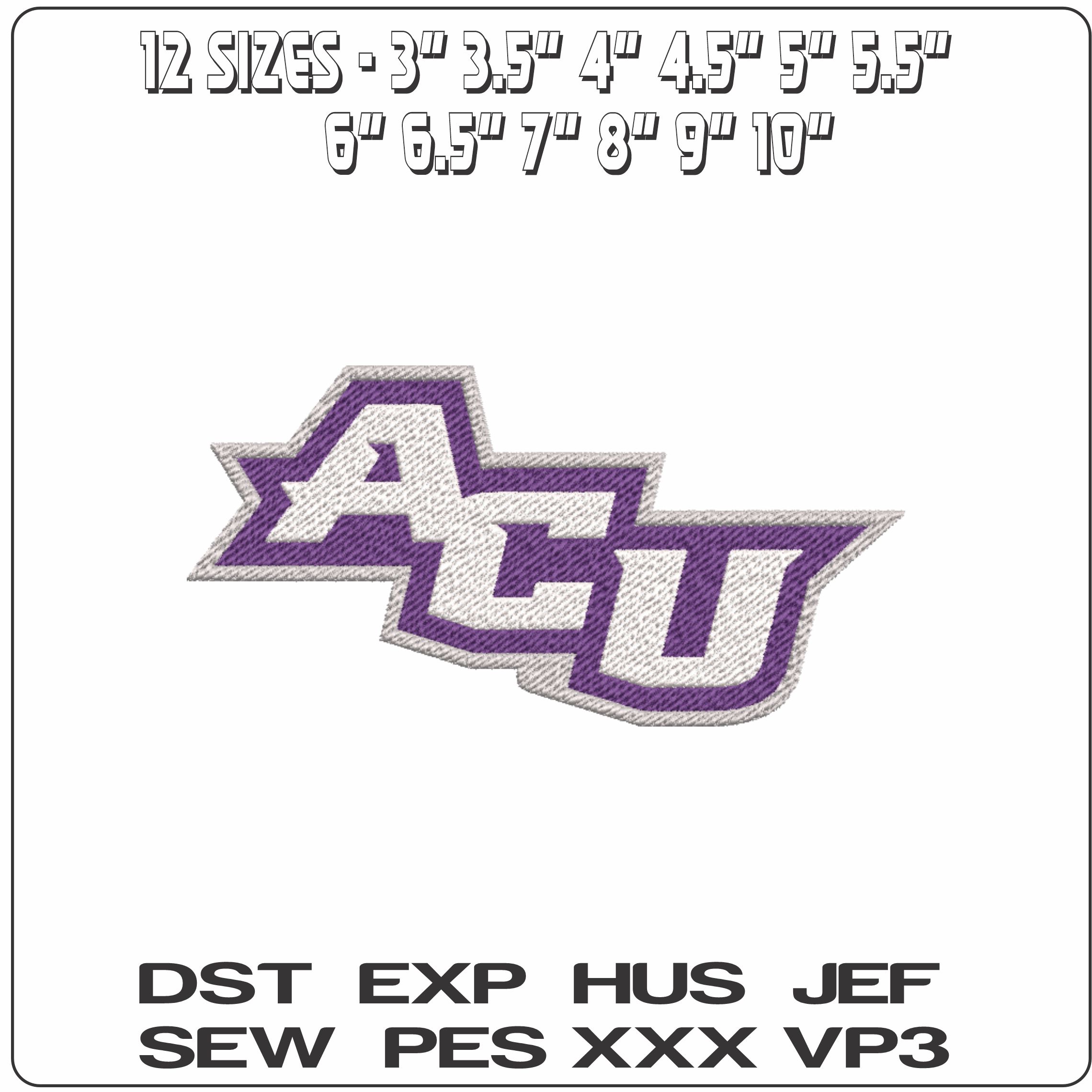 Abilene Christian Wildcats ACU Wordmark Embroidery Design