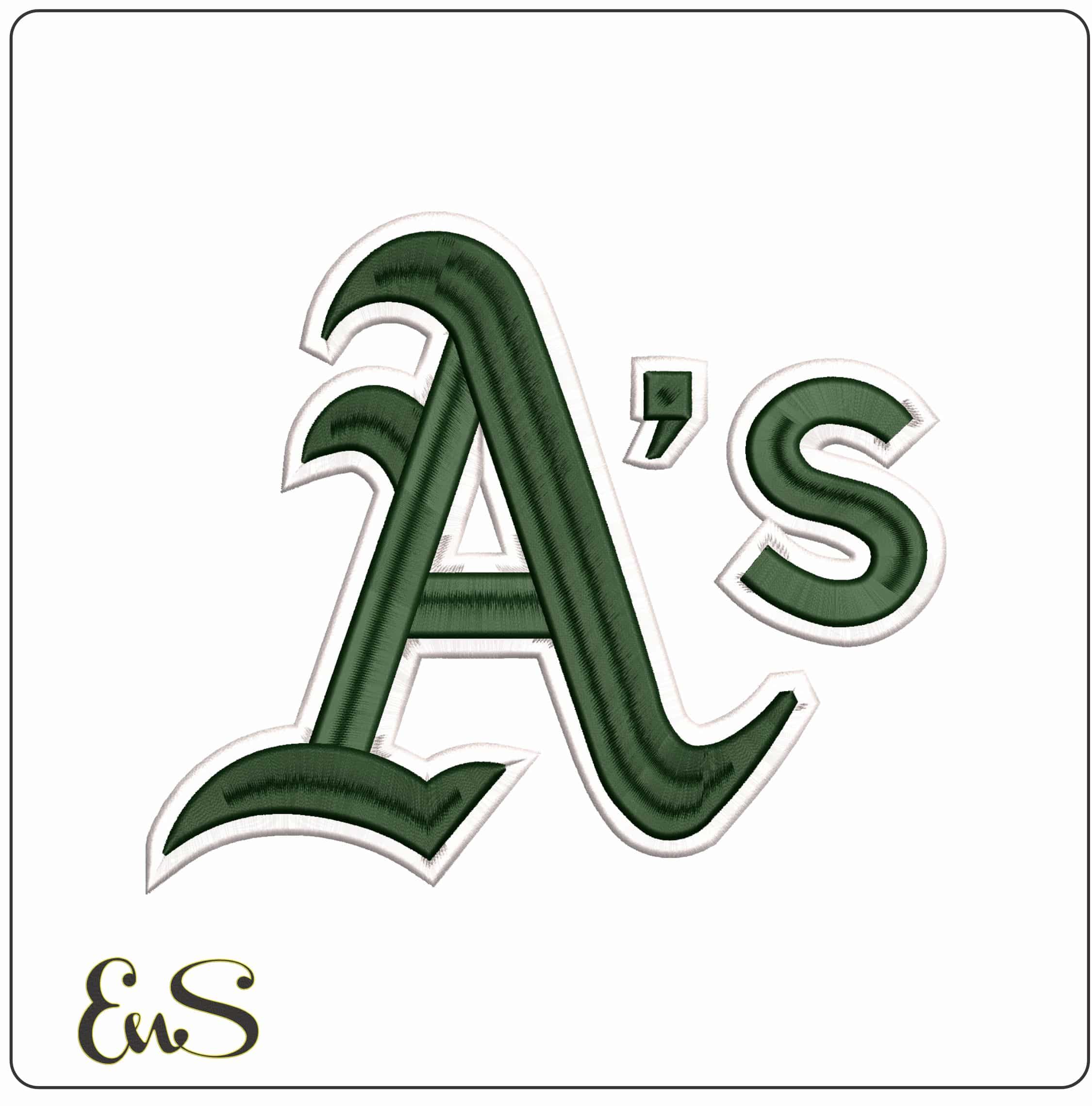 Oakland Athletics 3D MLB - Elegant embroidery design file - instant download