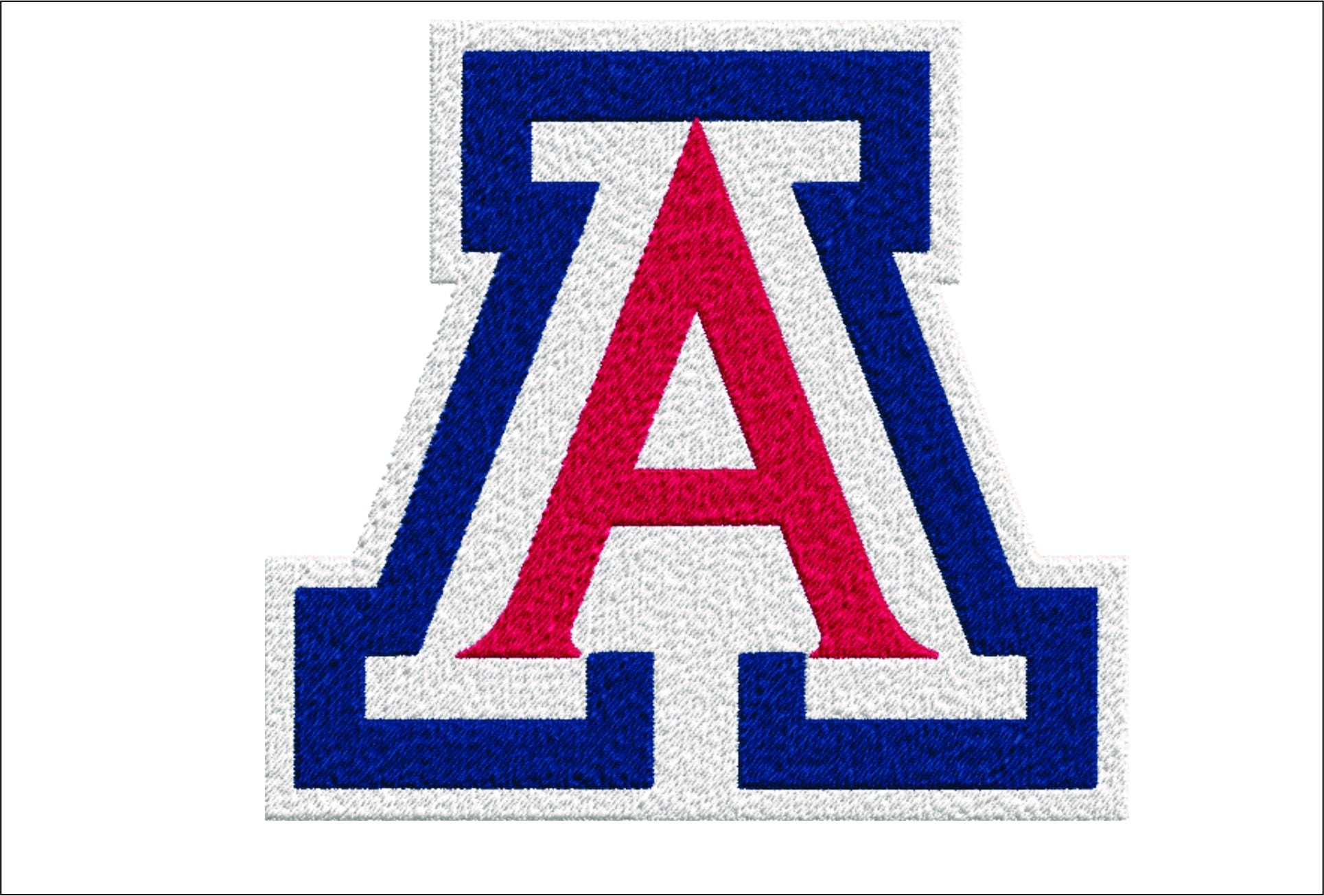 Arizona Wildcats Block A Navy Frame Embroidery Design