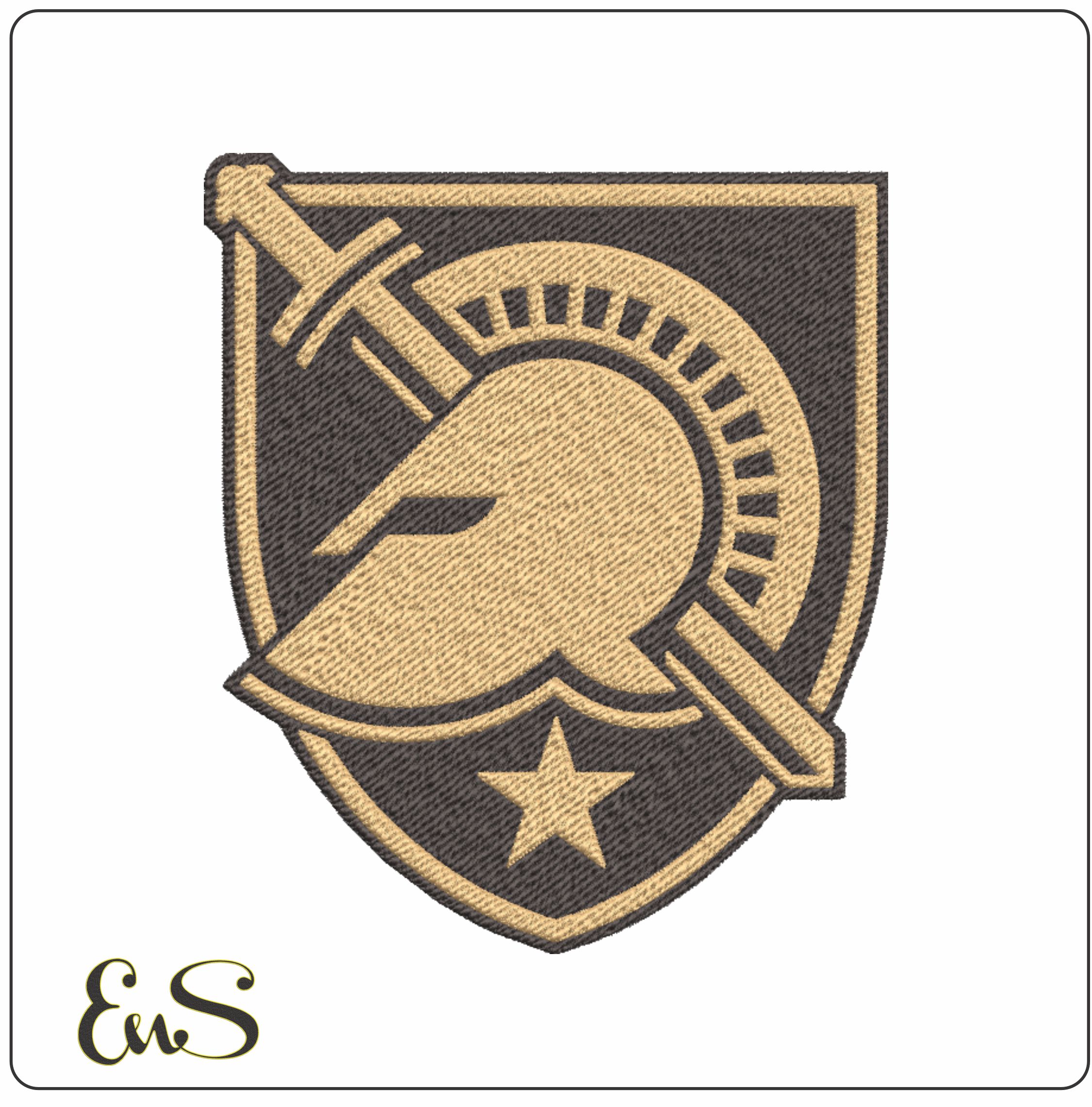 Army Black Knights Helmet Shield Logo Embroidery Design