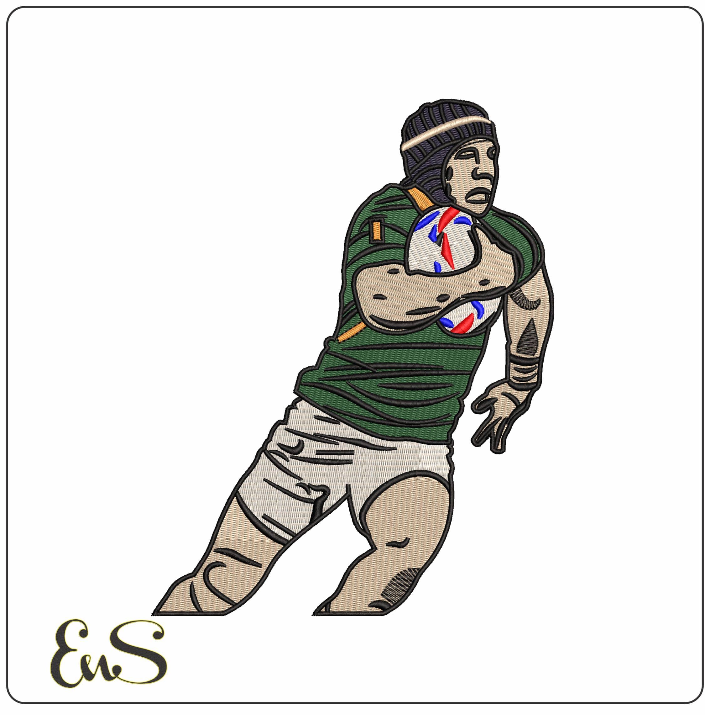 South African Rugby World Cup Player - Elegant embroidery design file - instant download