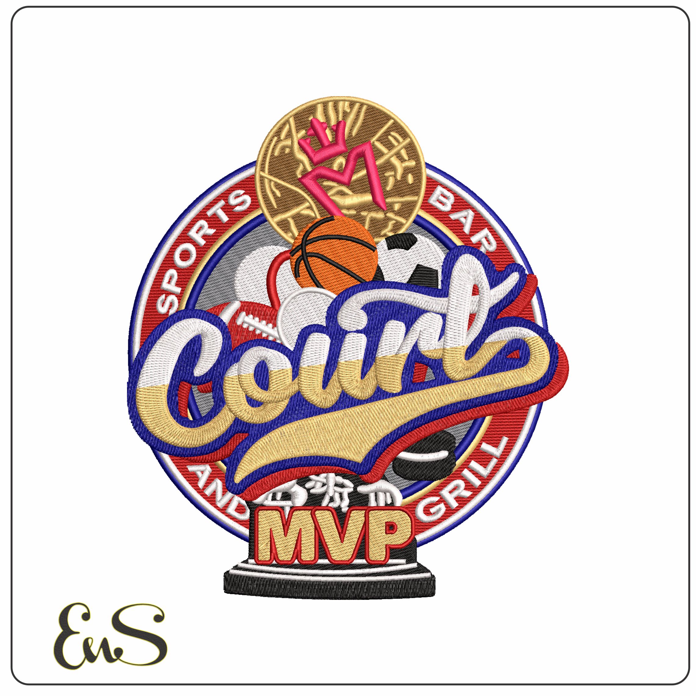 Sports Bar MVP - Elegant embroidery design file - instant download