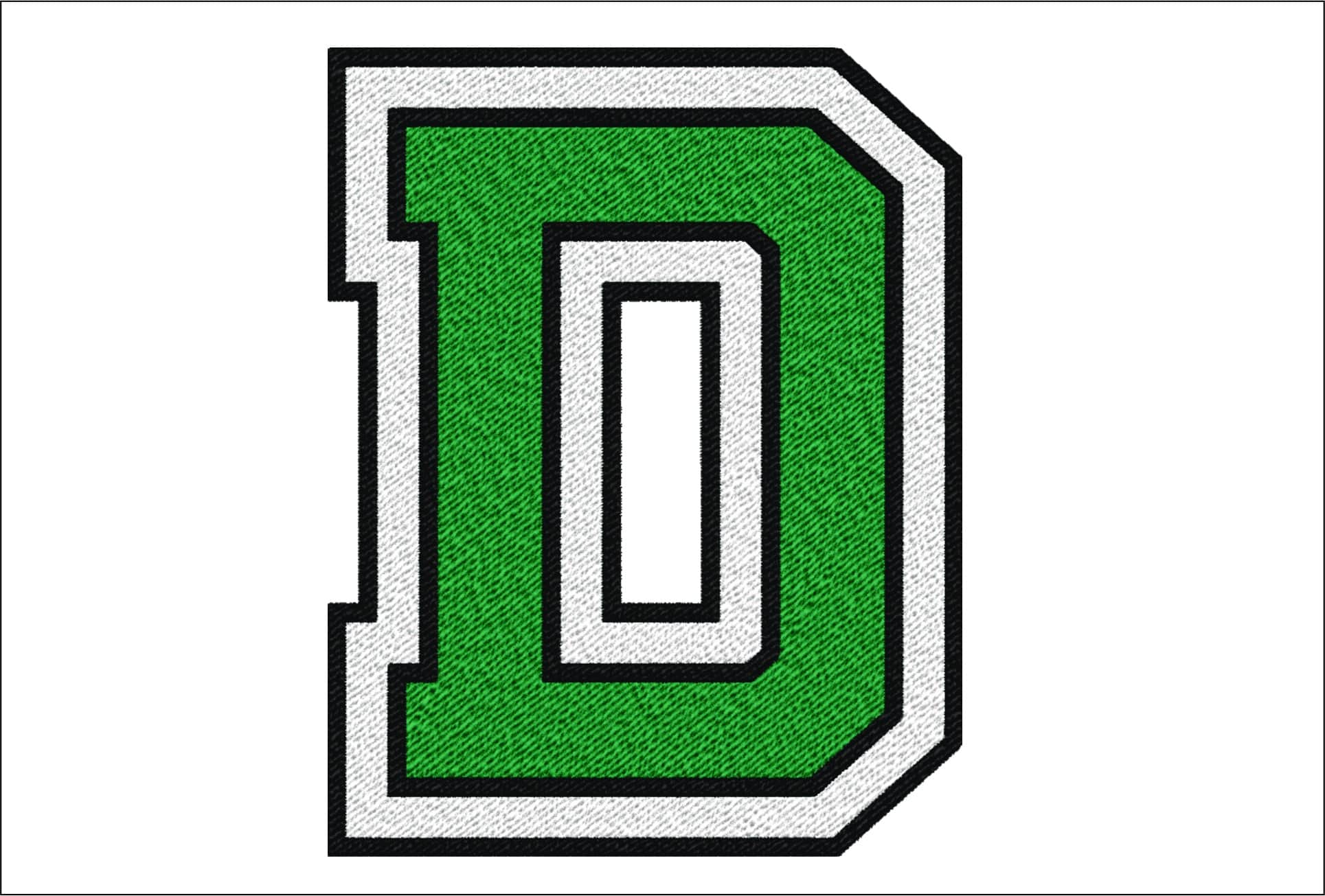 Dartmouth Big Green Block D Embroidery Design