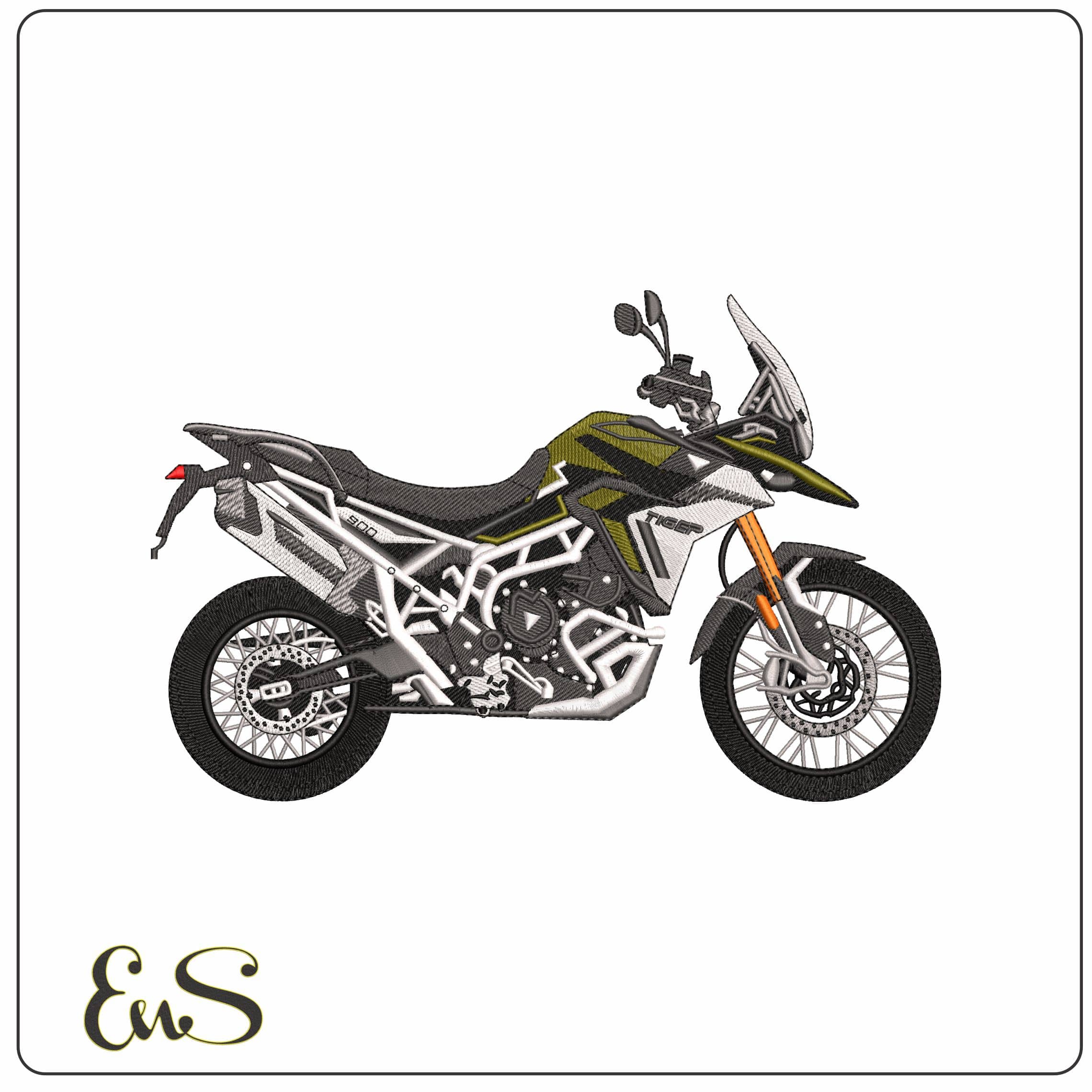 Triumph Tiger 900 Rally Pro Motorcycle Embroidery Design