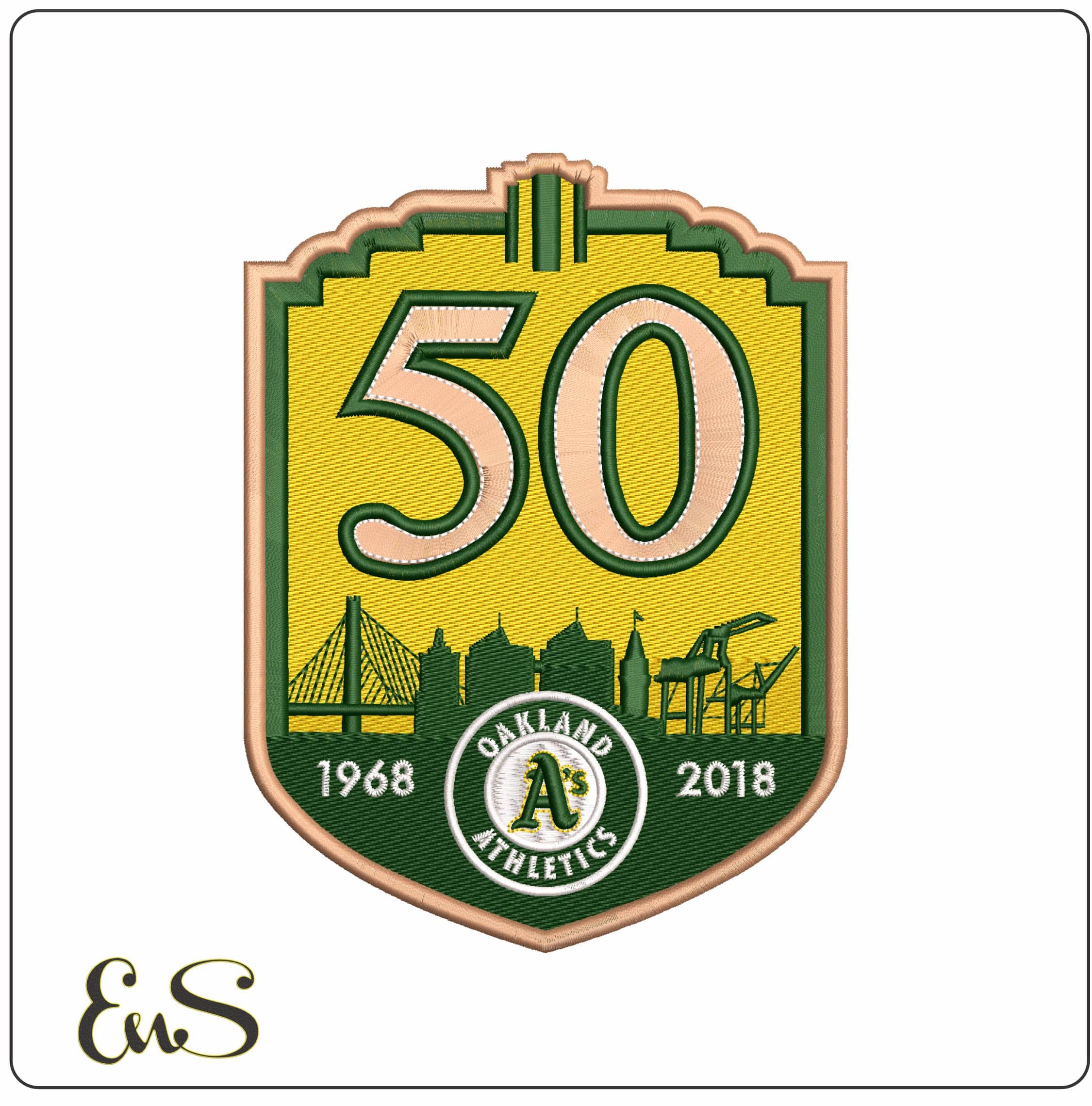 50 AÑOS OKLAND - Elegant embroidery design file - instant download