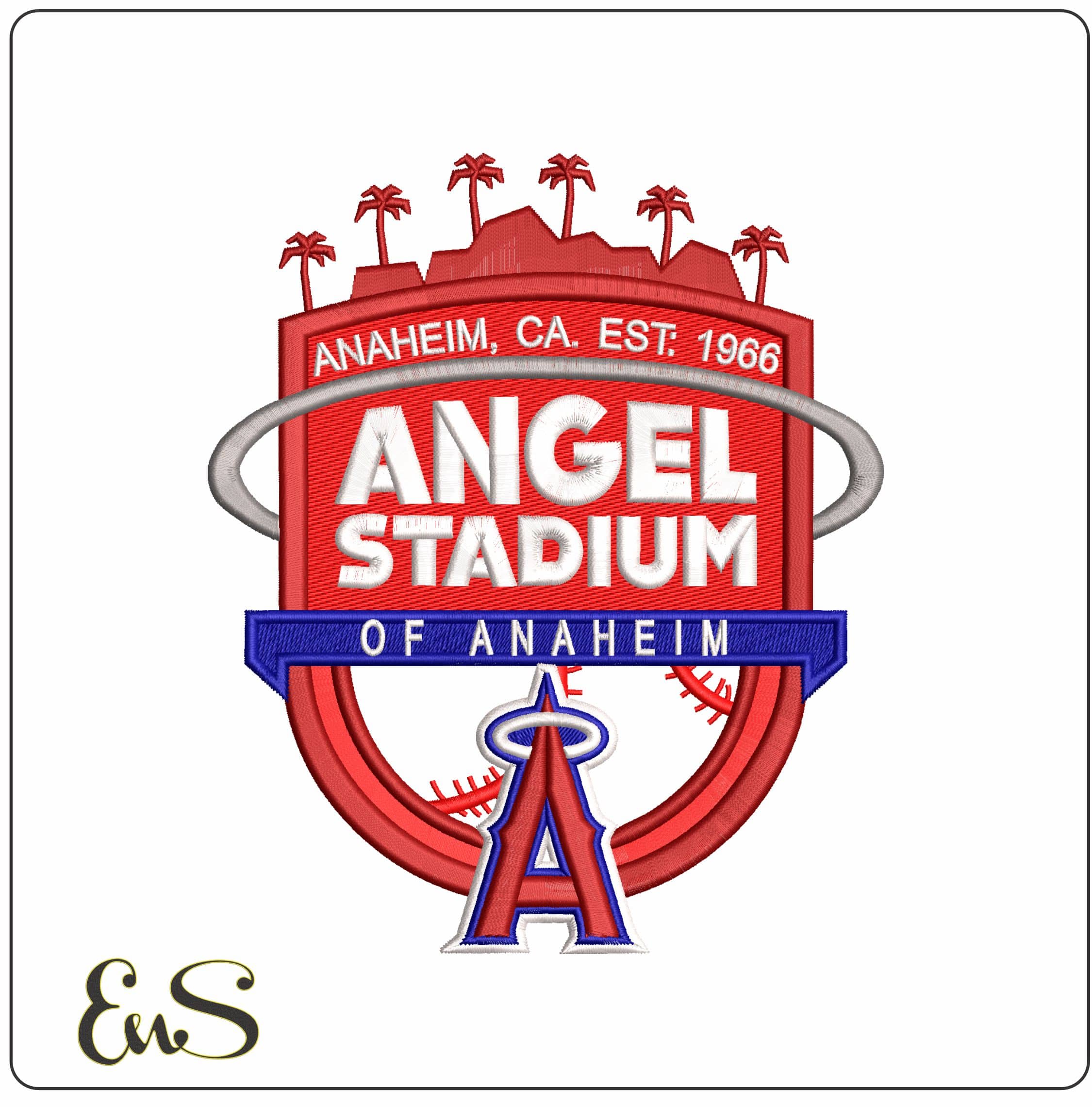 ANGEL STADIUM0202   - Elegant embroidery design file - instant download