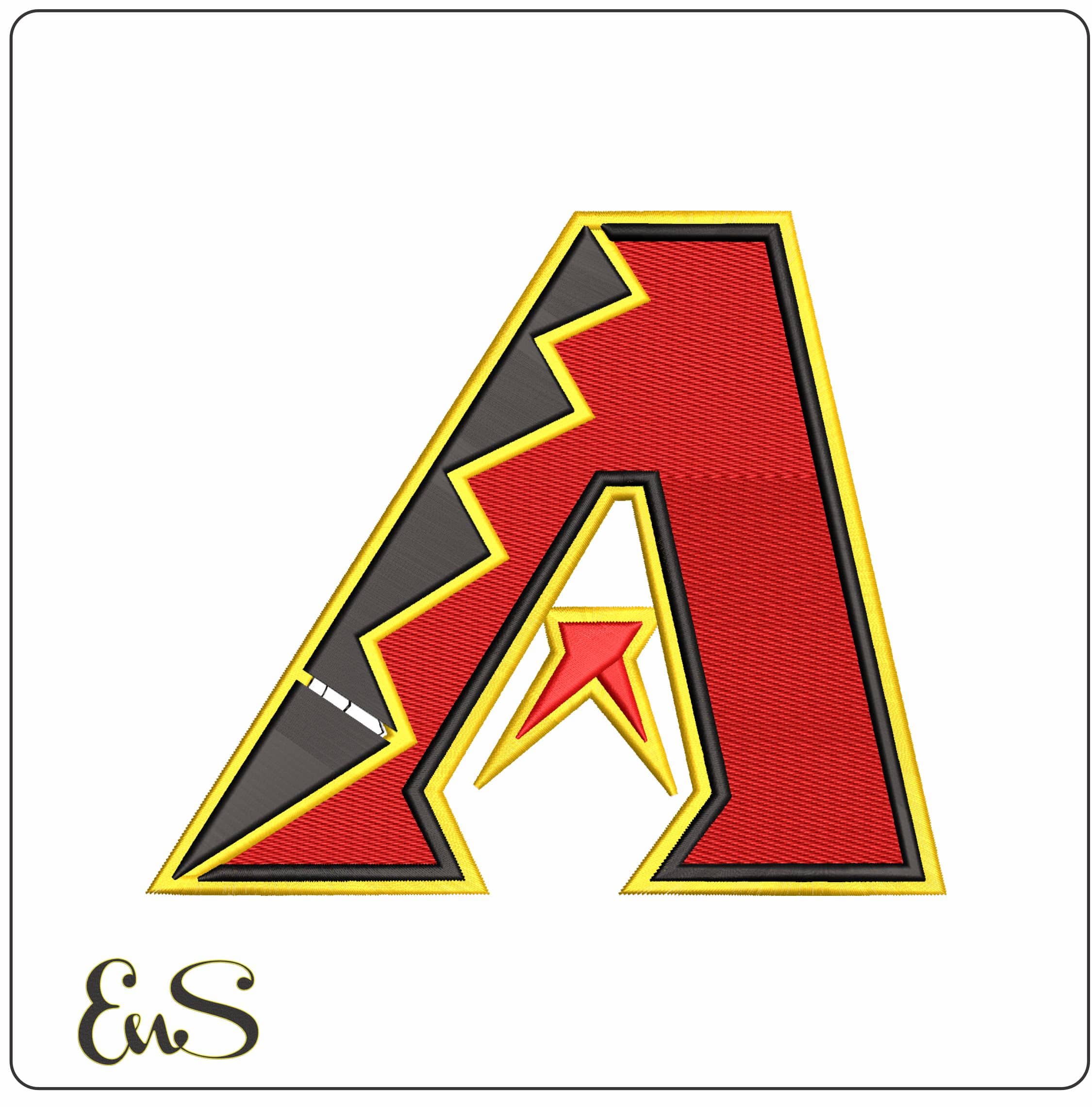 Arizona Diamondback MLB   - Elegant embroidery design file - instant download