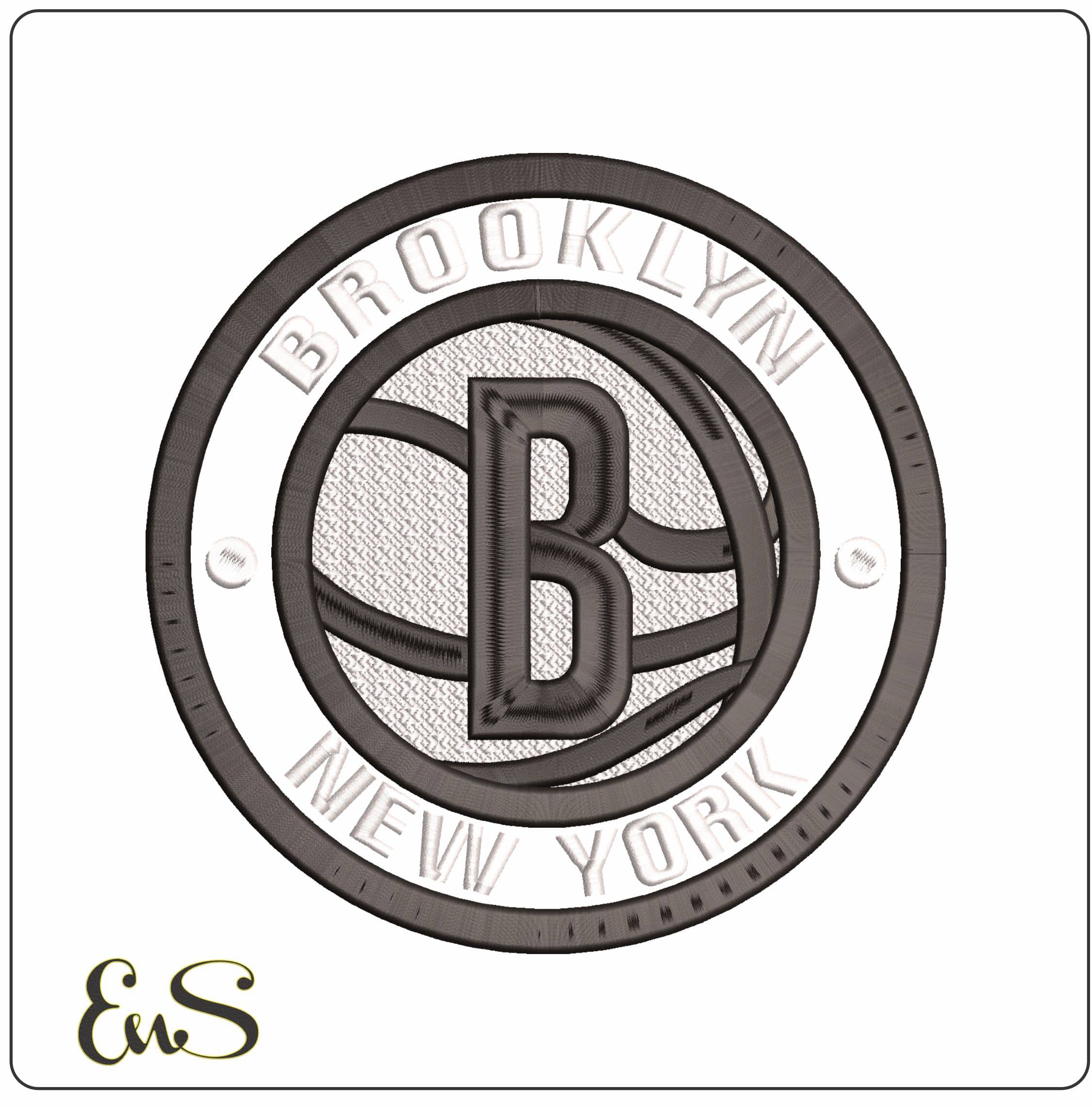 Brooklyn Nets New York NBA - Elegant embroidery design file - instant download