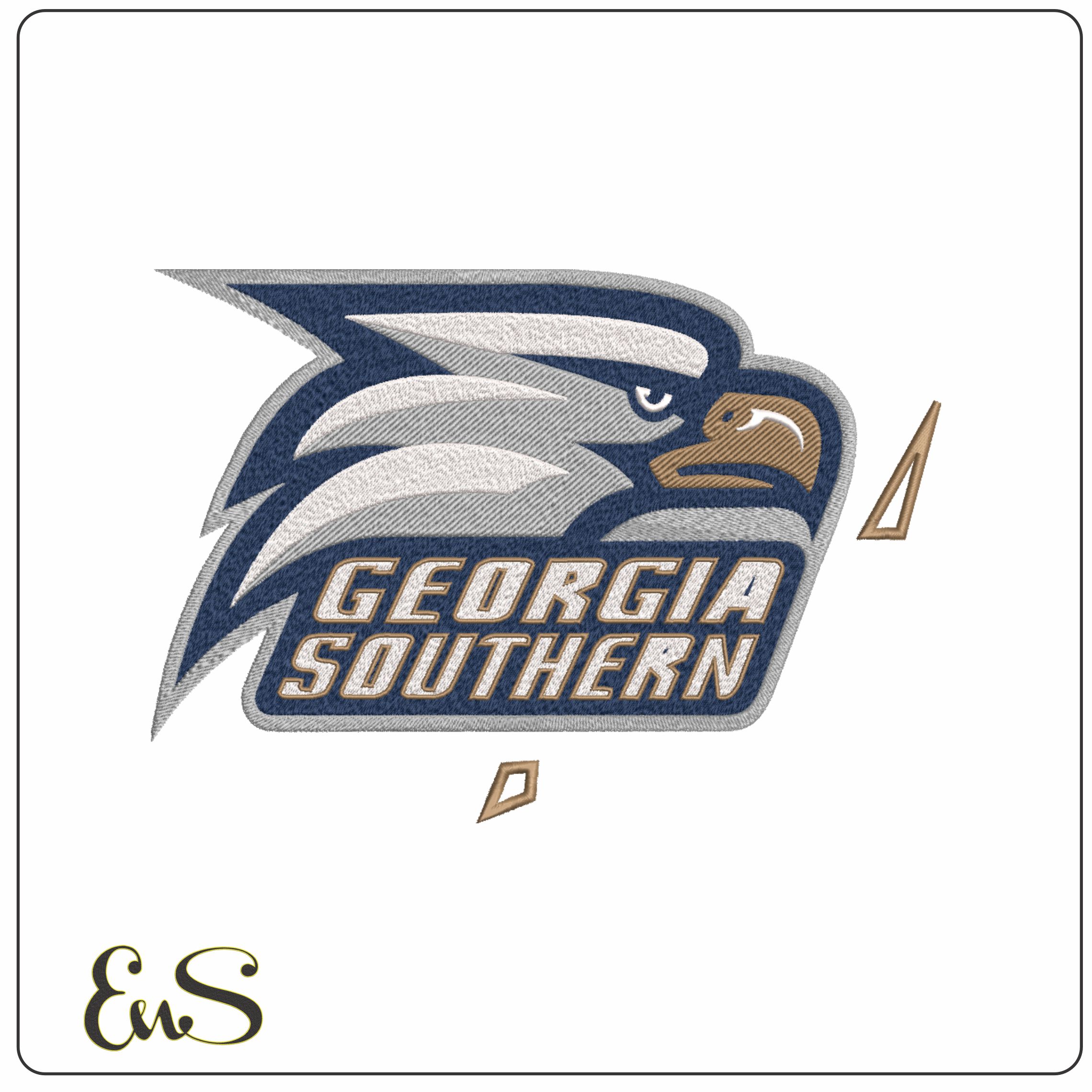 Georgia Southern Eagles Eagle Head Wordmark Embroidery Design