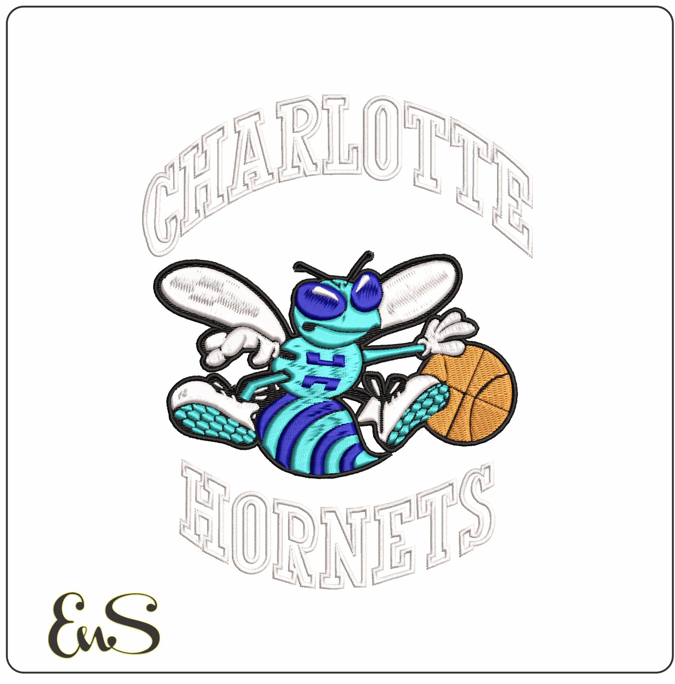 Charlotte Hornets  - Elegant embroidery design file - instant download