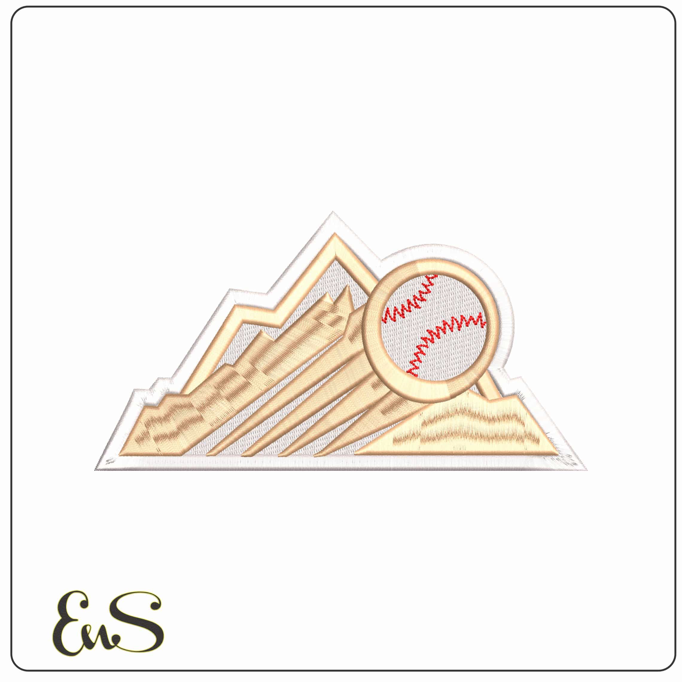 Colorado Rockies Mountain Baseball - Elegant embroidery design file - instant download