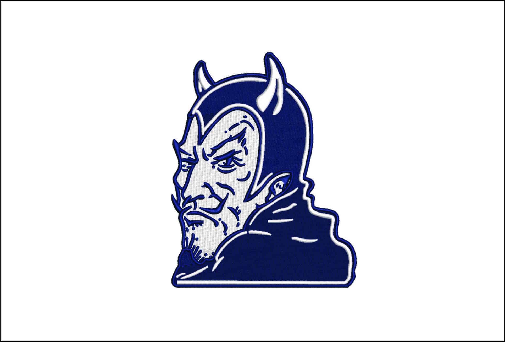 Devil Face Mascot 1947 Embroidery Design